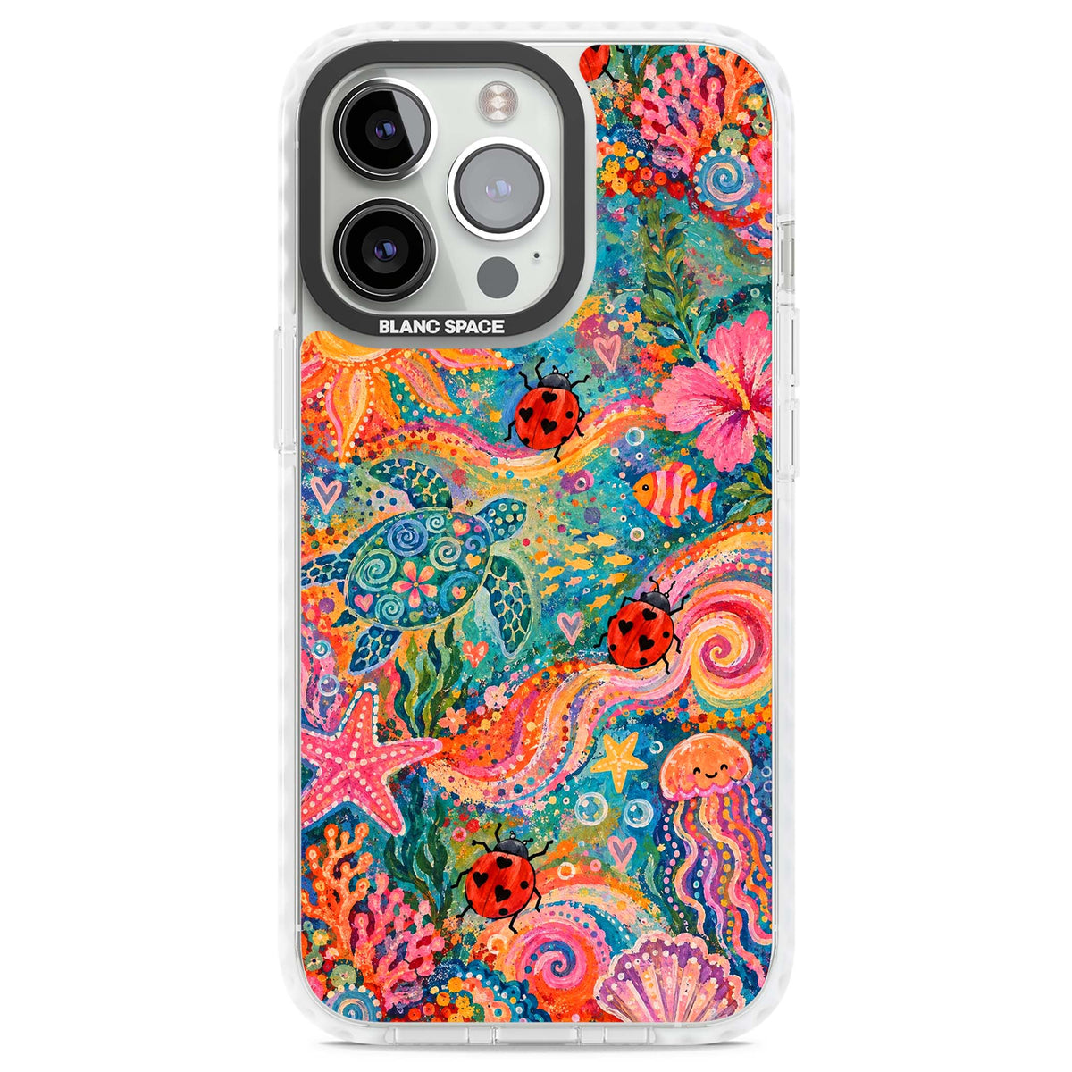 Coral Whimsy for her iPhone case | Clear Impact case for iPhone 13 Pro, iPhone 14 Pro, iPhone 15 Pro