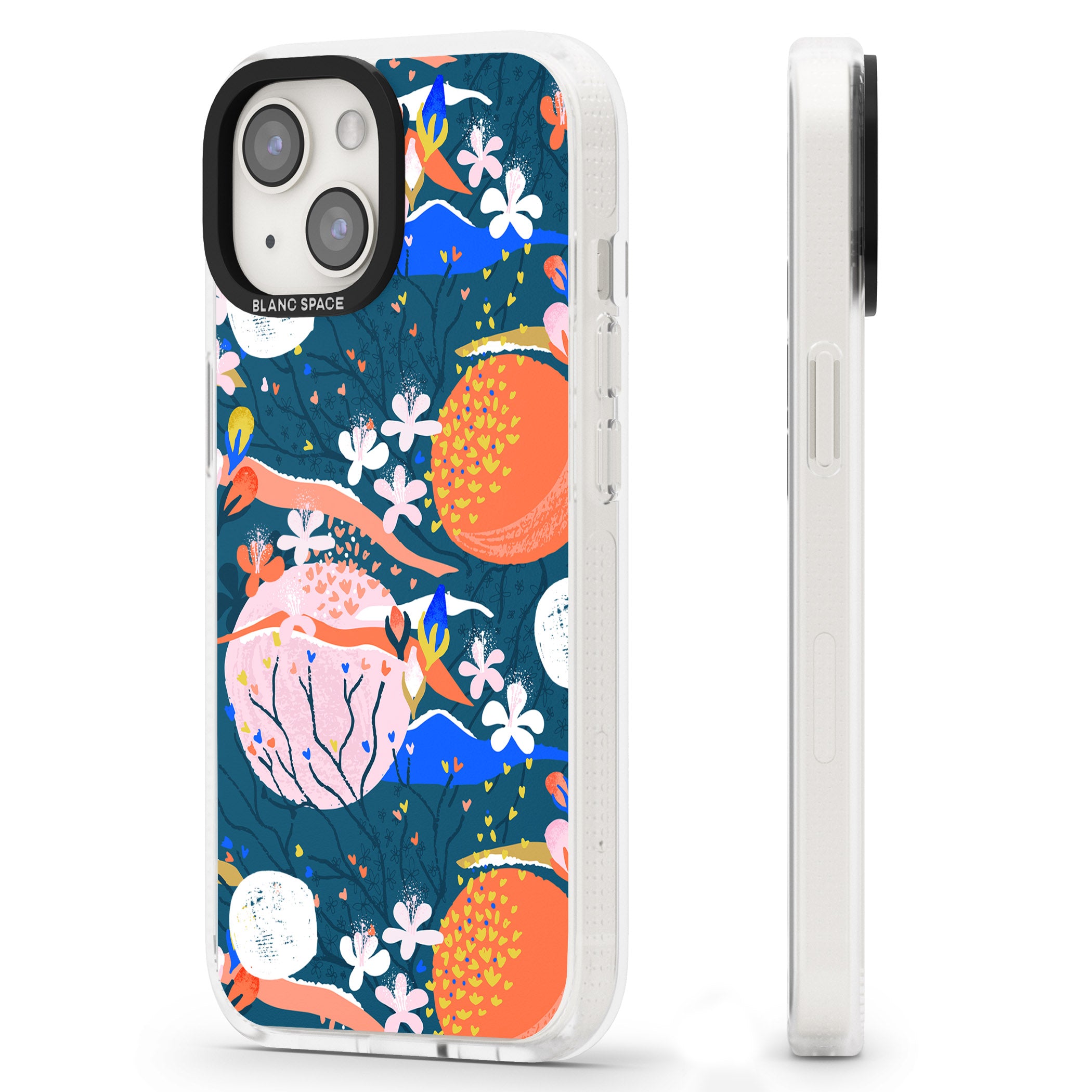 Bright Circles Abstract iPhone 15 / 14 / 13 Clear Case Impact Air - Blanc Space