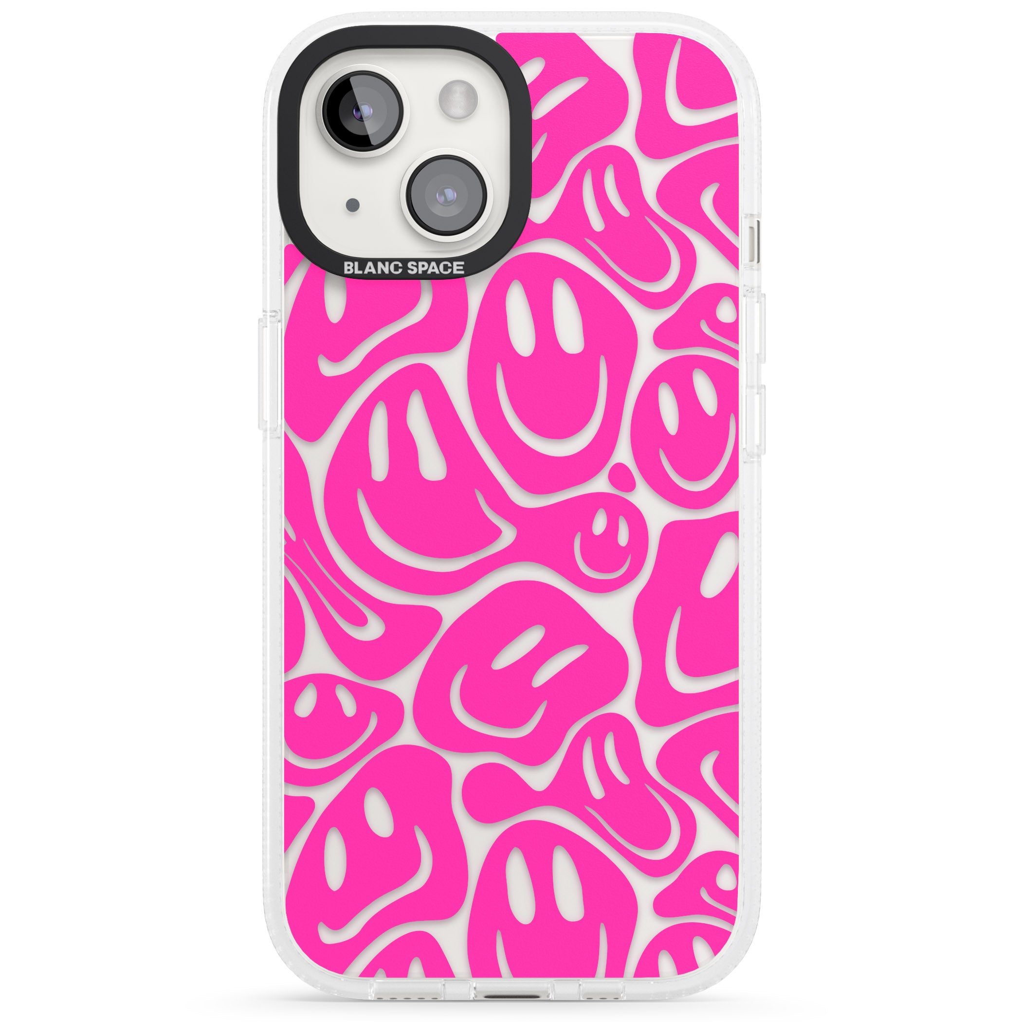 Pink Acid Faces iPhone 15 / 14 / 13 Clear Case Impact Air - Blanc Space