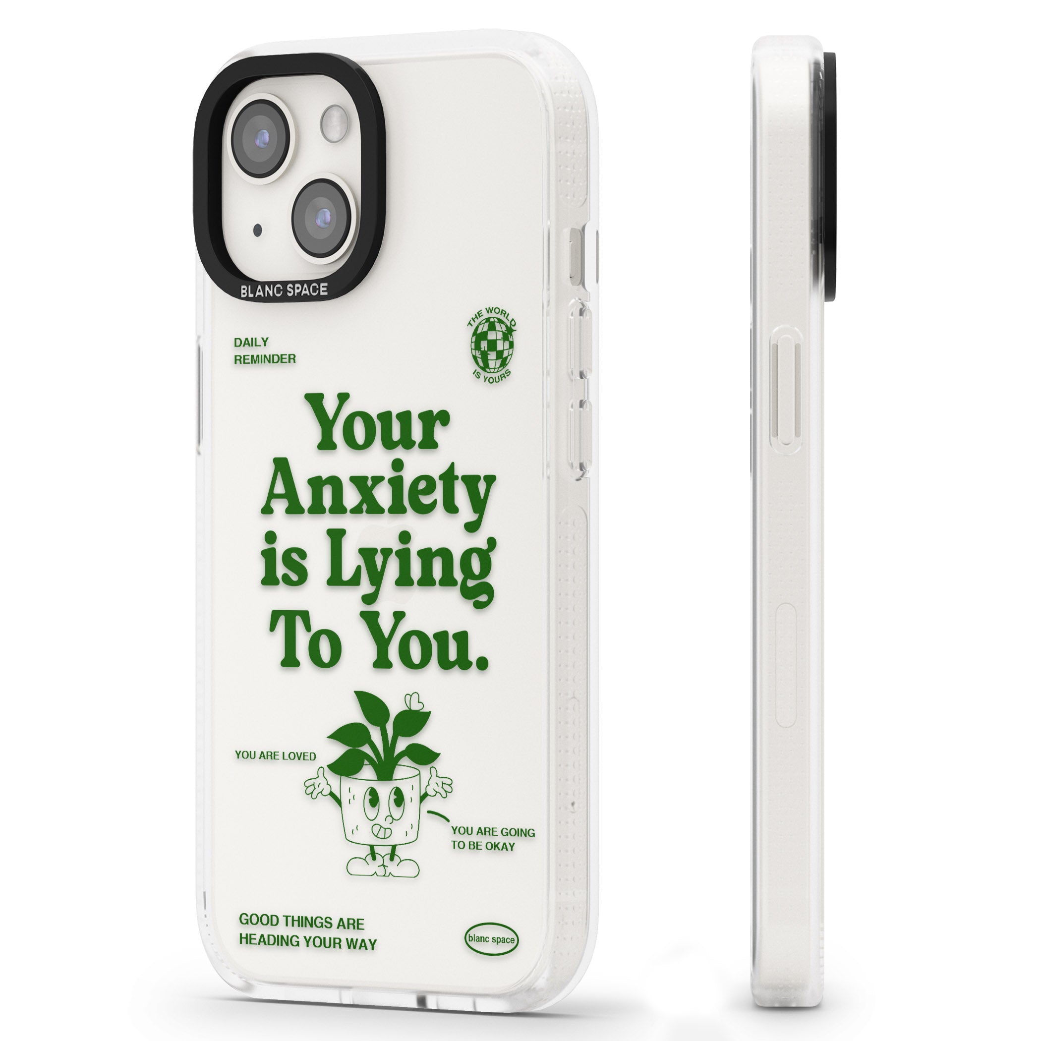 Your Anxiety Is Lying To You iPhone 15 / 14 / 13 Clear Case Impact Air - Blanc Space