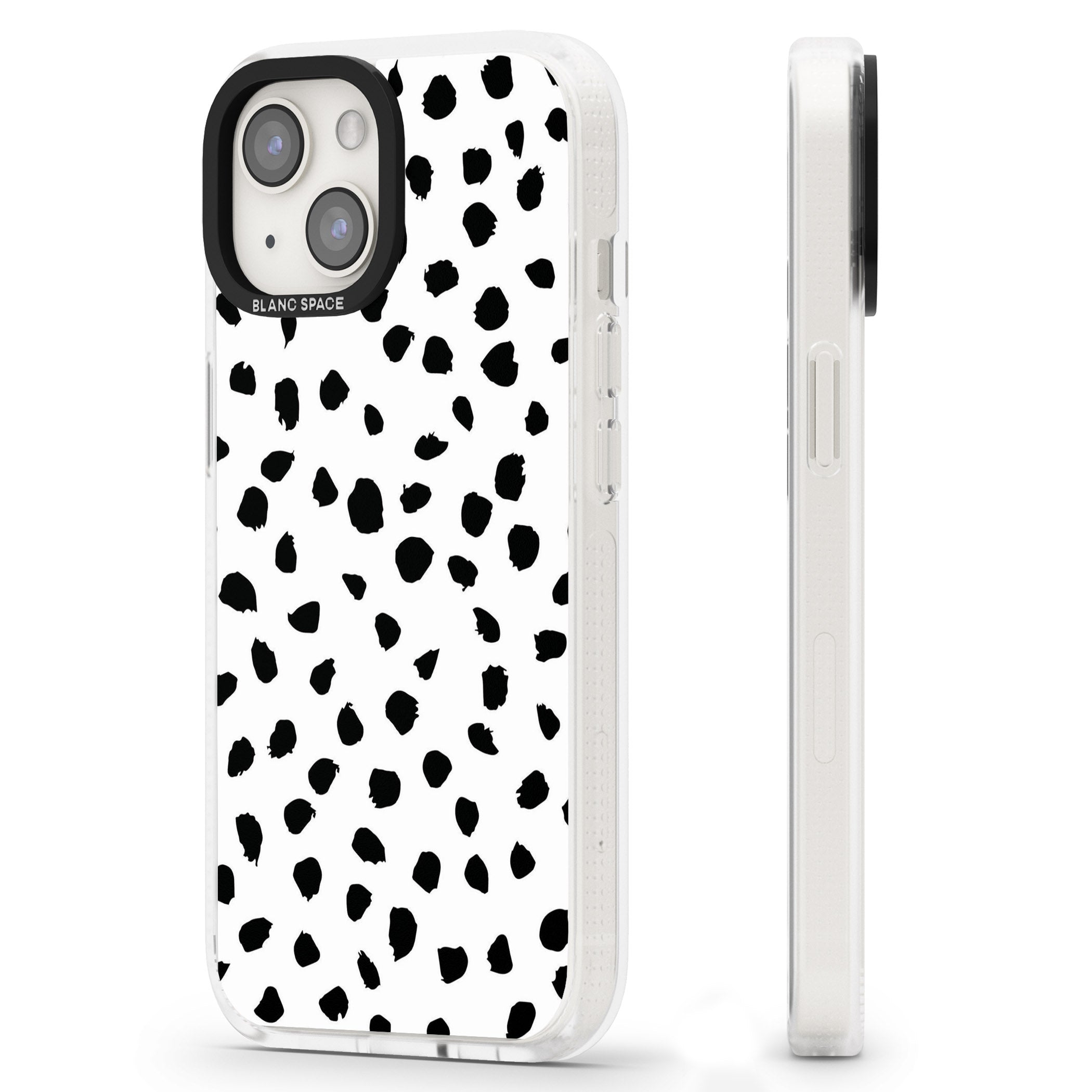 White Dalmatian Print iPhone 15 / 14 / 13 Clear Case Impact Air - Blanc Space