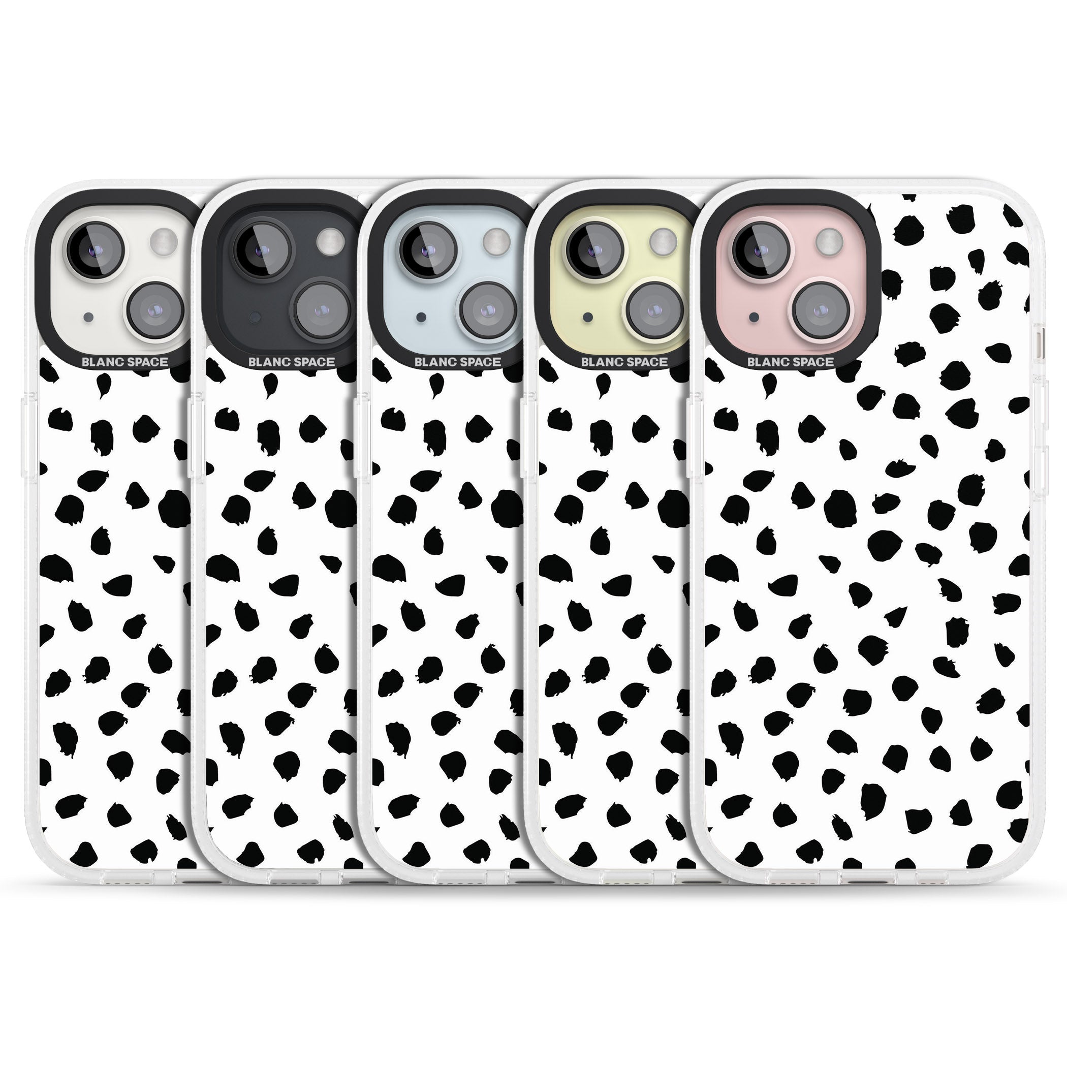 White Dalmatian Print iPhone 15 / 14 / 13 Clear Case Impact Air - Blanc Space