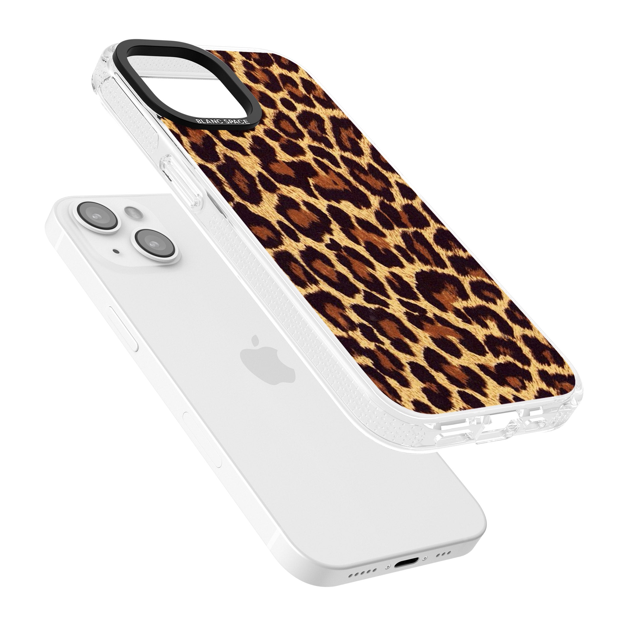Gold Leopard Print iPhone 15 / 14 / 13 Clear Case Impact Air - Blanc Space