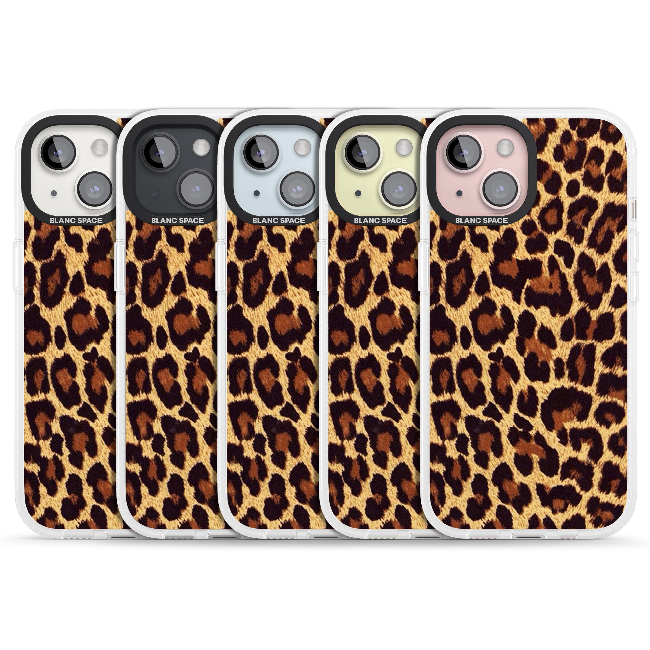 Gold Leopard Print iPhone 15 / 14 / 13 Clear Case Impact Air - Blanc Space