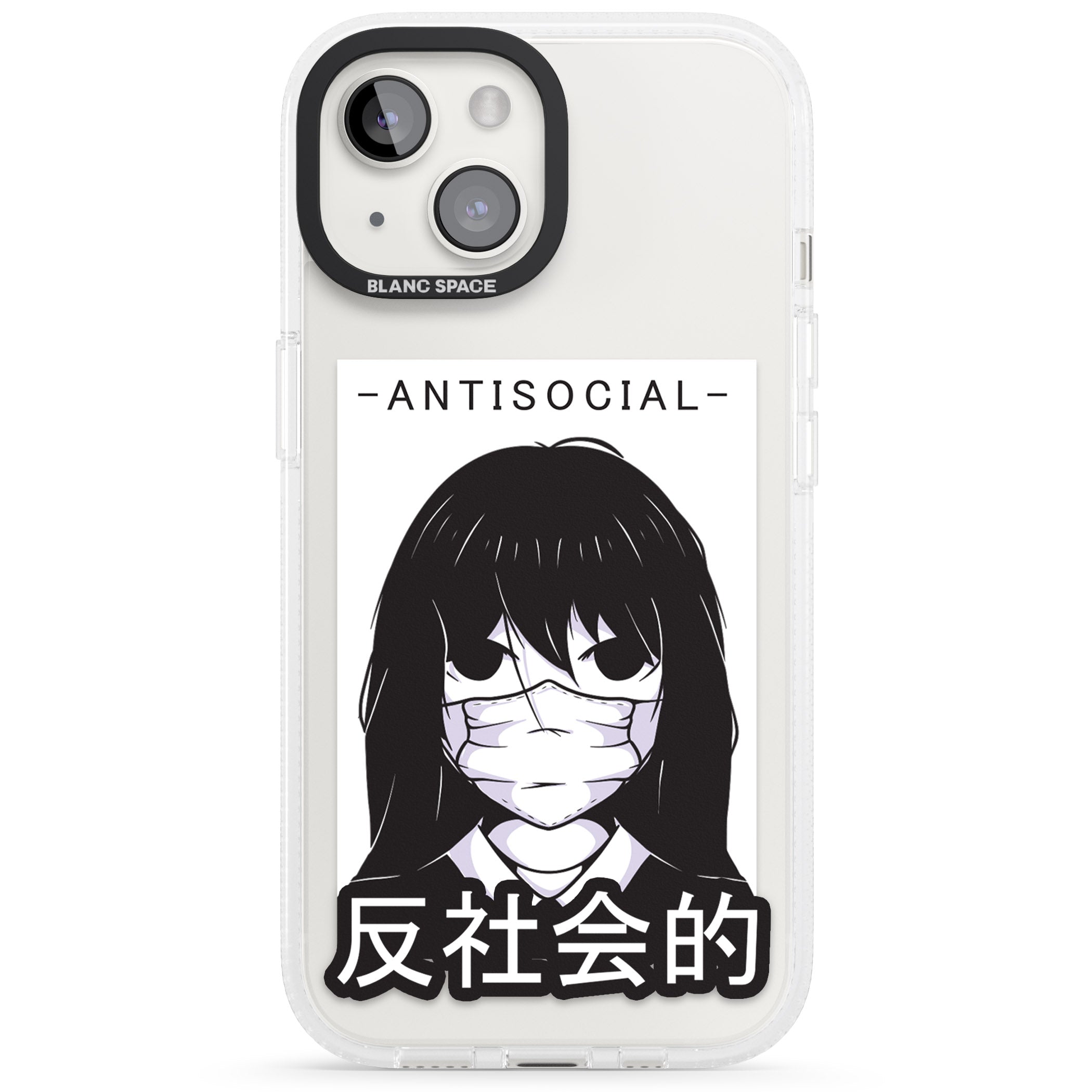 Anti-Social iPhone 15 / 14 / 13 Clear Case Impact Air - Blanc Space