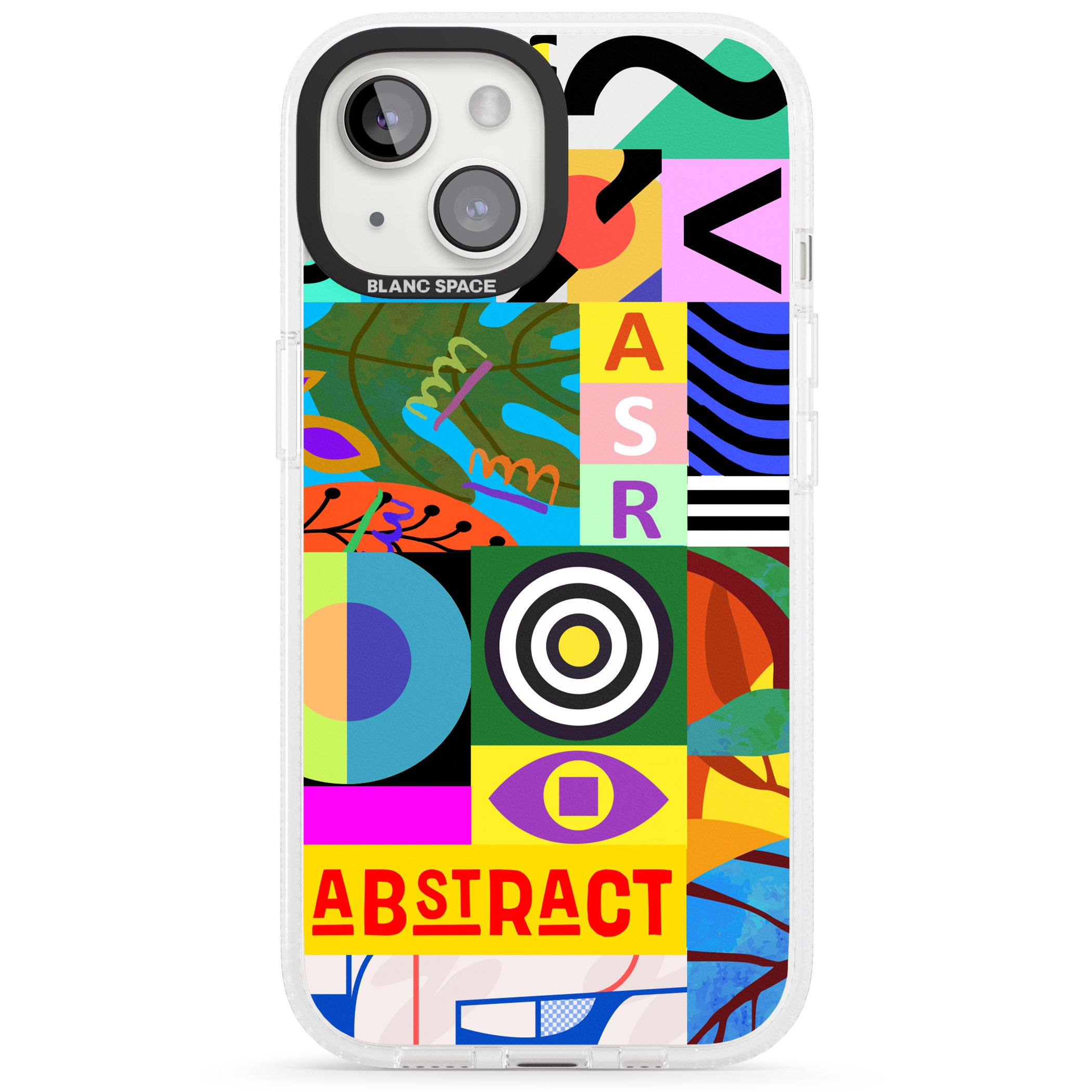 Patchwork iPhone 15 / 14 / 13 Clear Case Impact Air - Blanc Space