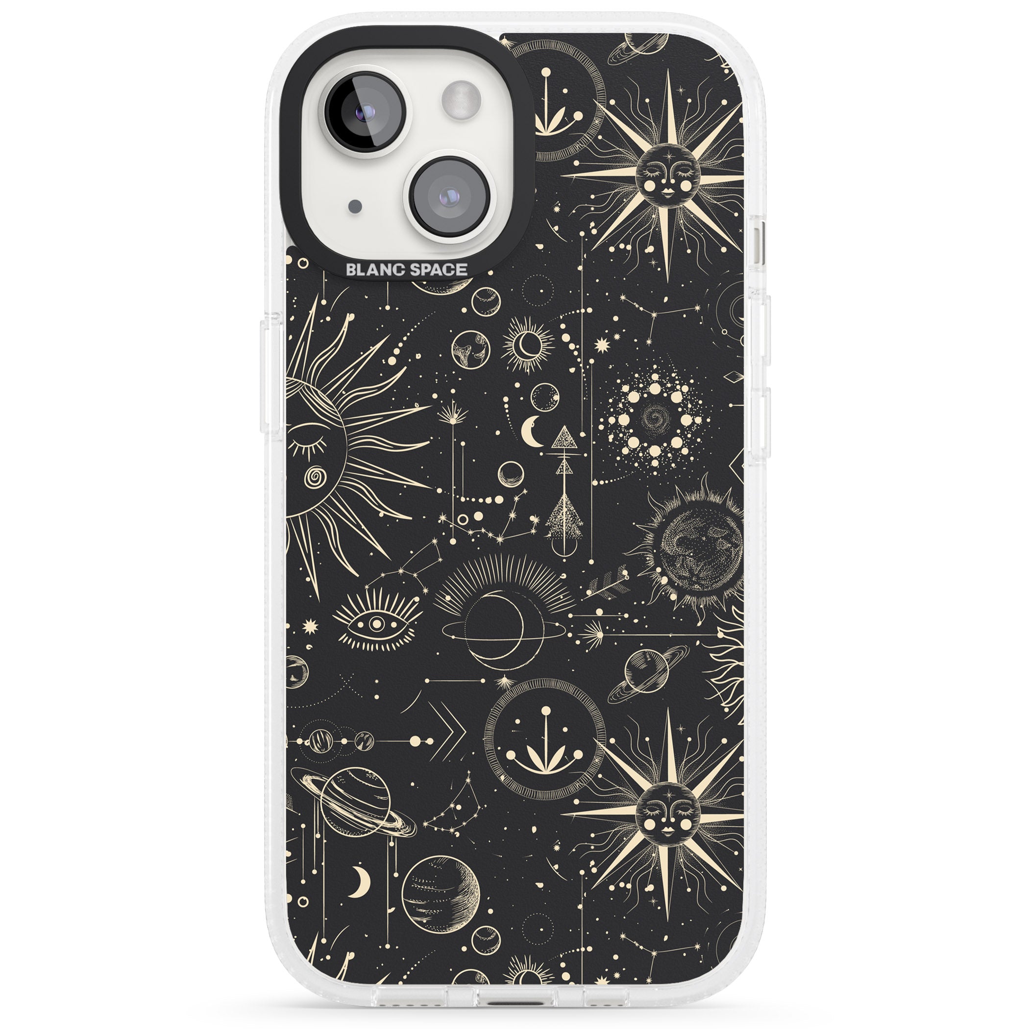 Suns & Planets iPhone 15 / 14 / 13 Clear Case Impact Air - Blanc Space