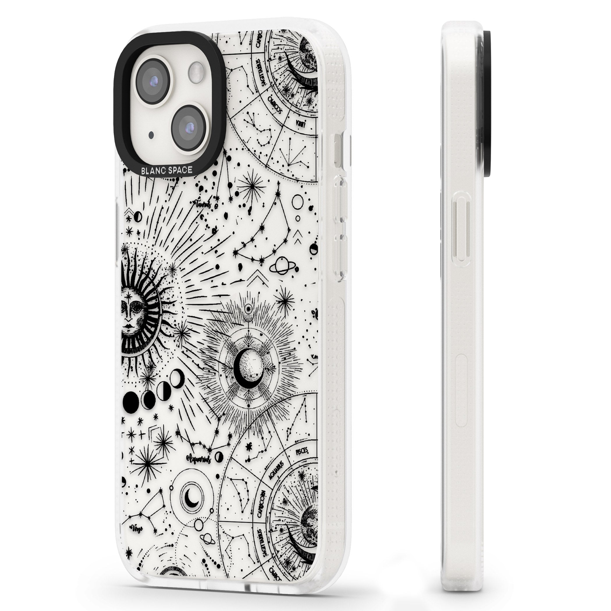 Suns & Constellations Astrological iPhone 15 / 14 / 13 Clear Case Impact Air - Blanc Space