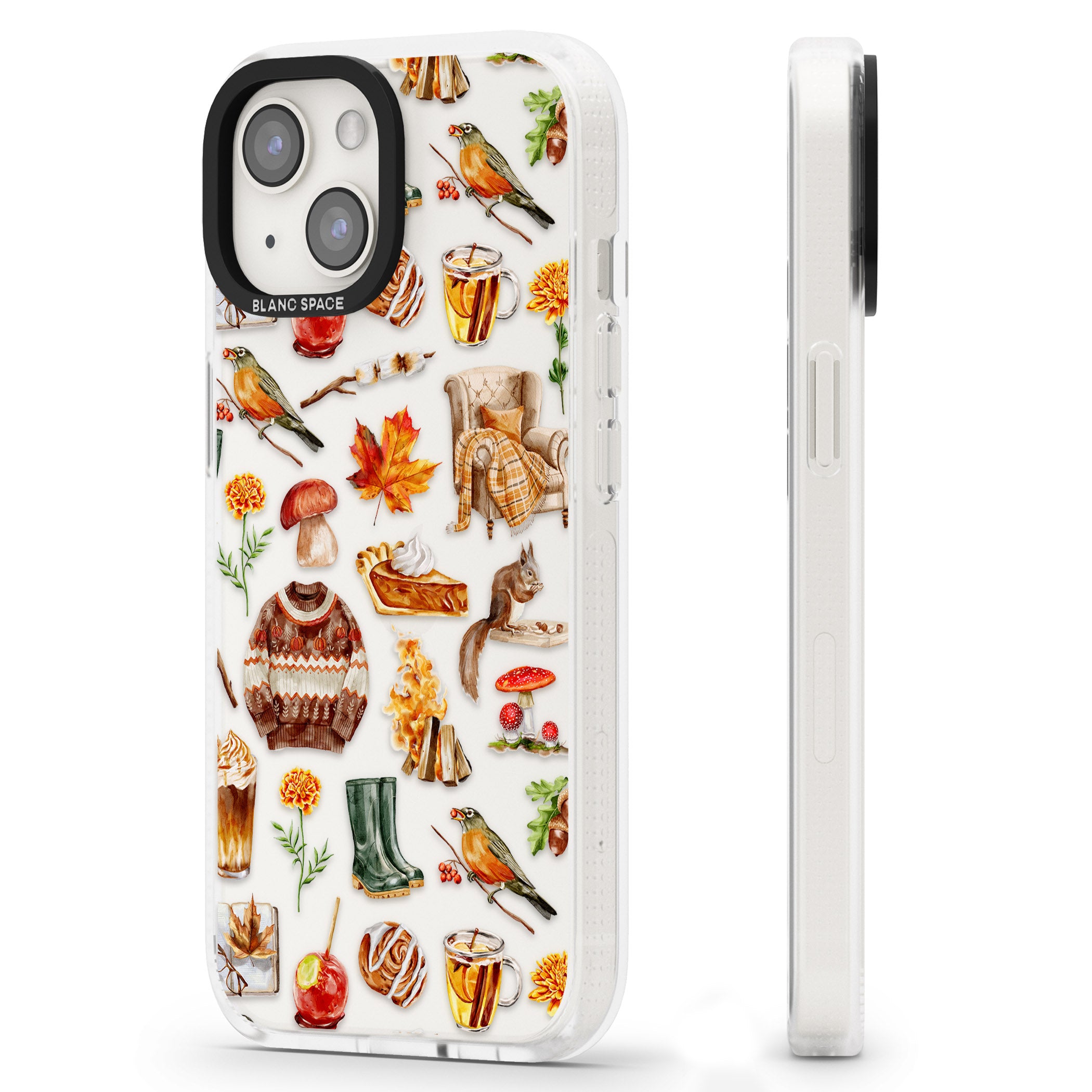 Cozy Autumn Aesthetic iPhone 15 / 14 / 13 Clear Case Impact Air - Blanc Space