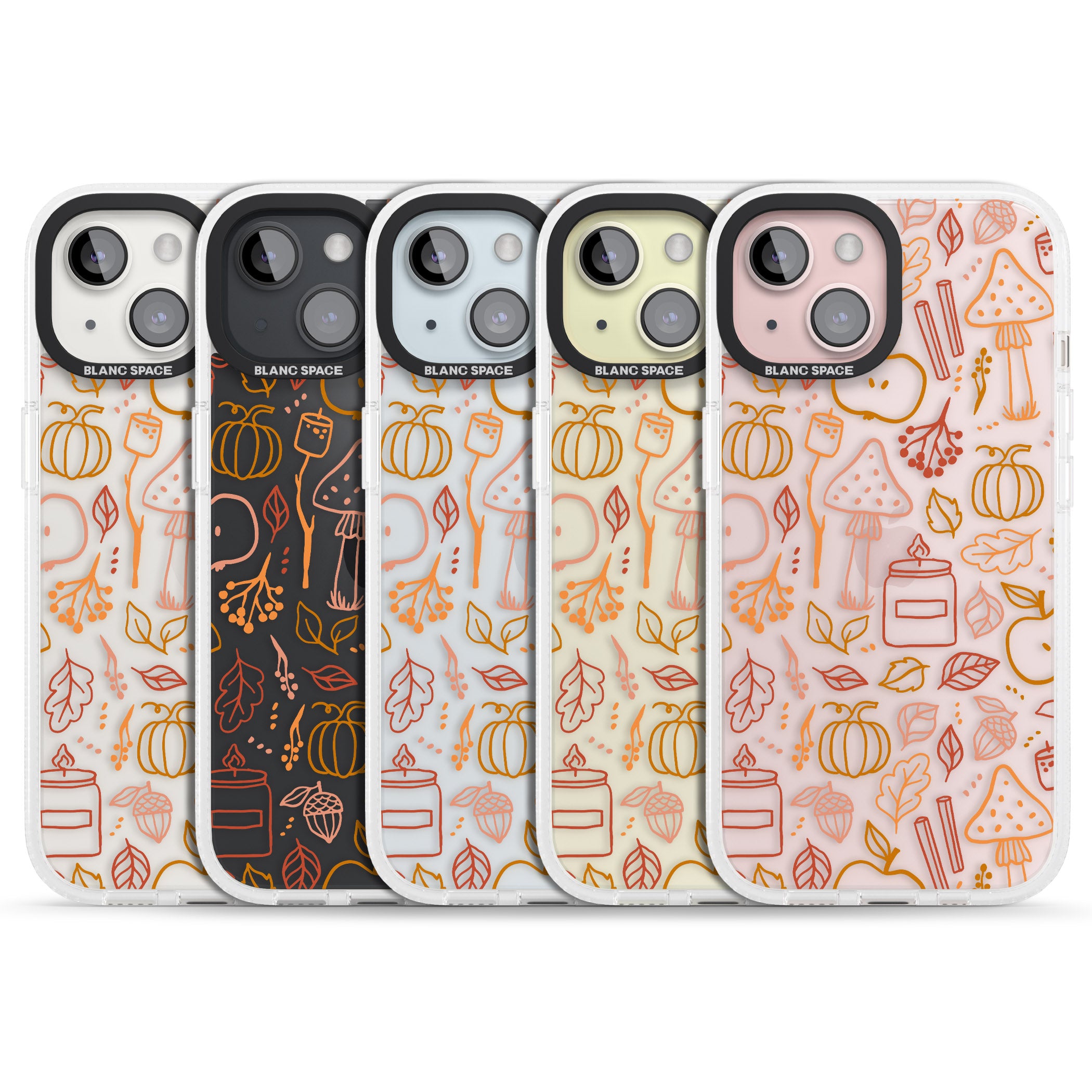 Autumn Line Pattern iPhone 15 / 14 / 13 Clear Case Impact Air - Blanc Space