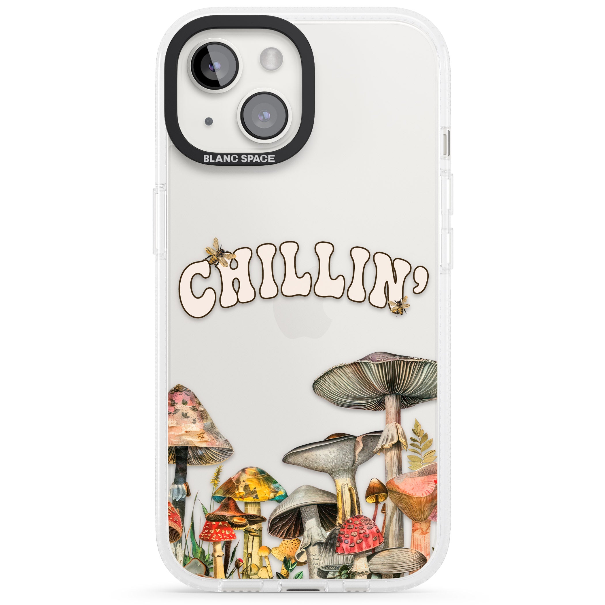 Chillin' iPhone 15 / 14 / 13 Clear Case Impact Air - Blanc Space