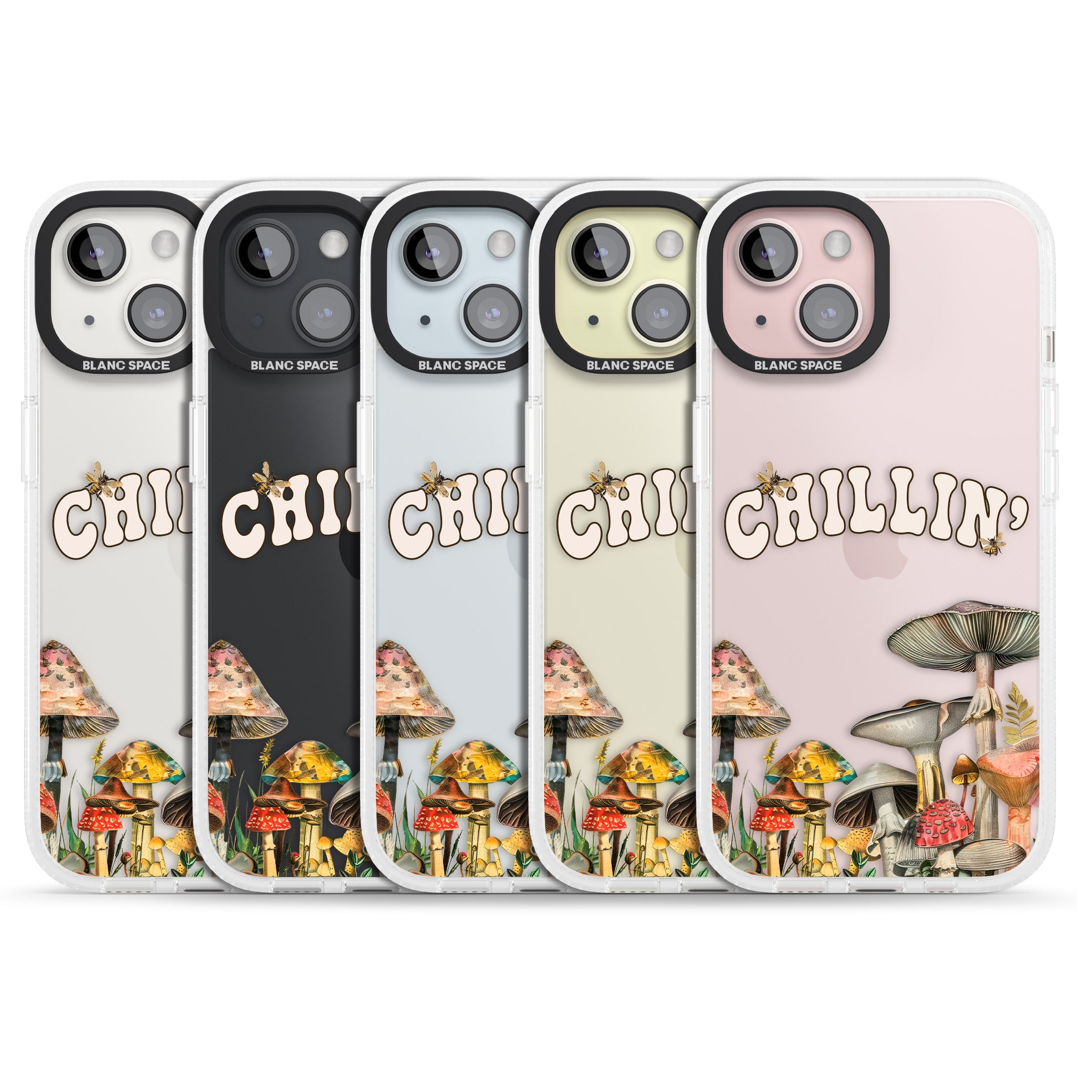 Chillin' iPhone 15 / 14 / 13 Clear Case Impact Air - Blanc Space