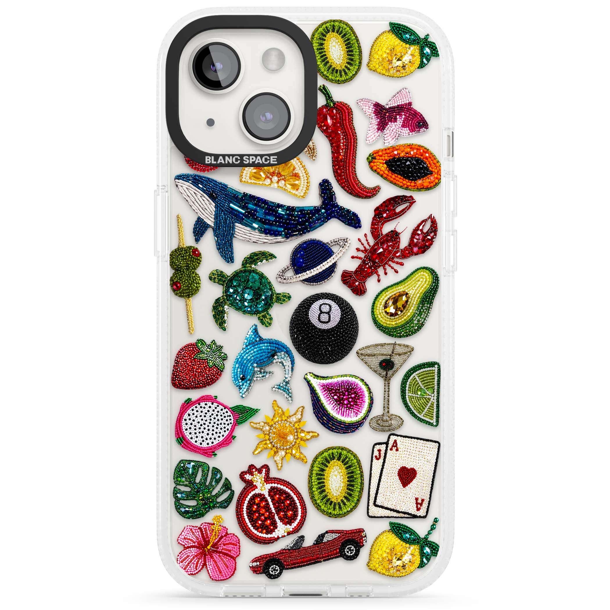 Beaded Mix cute iPhone case | Clear Case Impact Air case for iPhone 15, iPhone 15 Plus