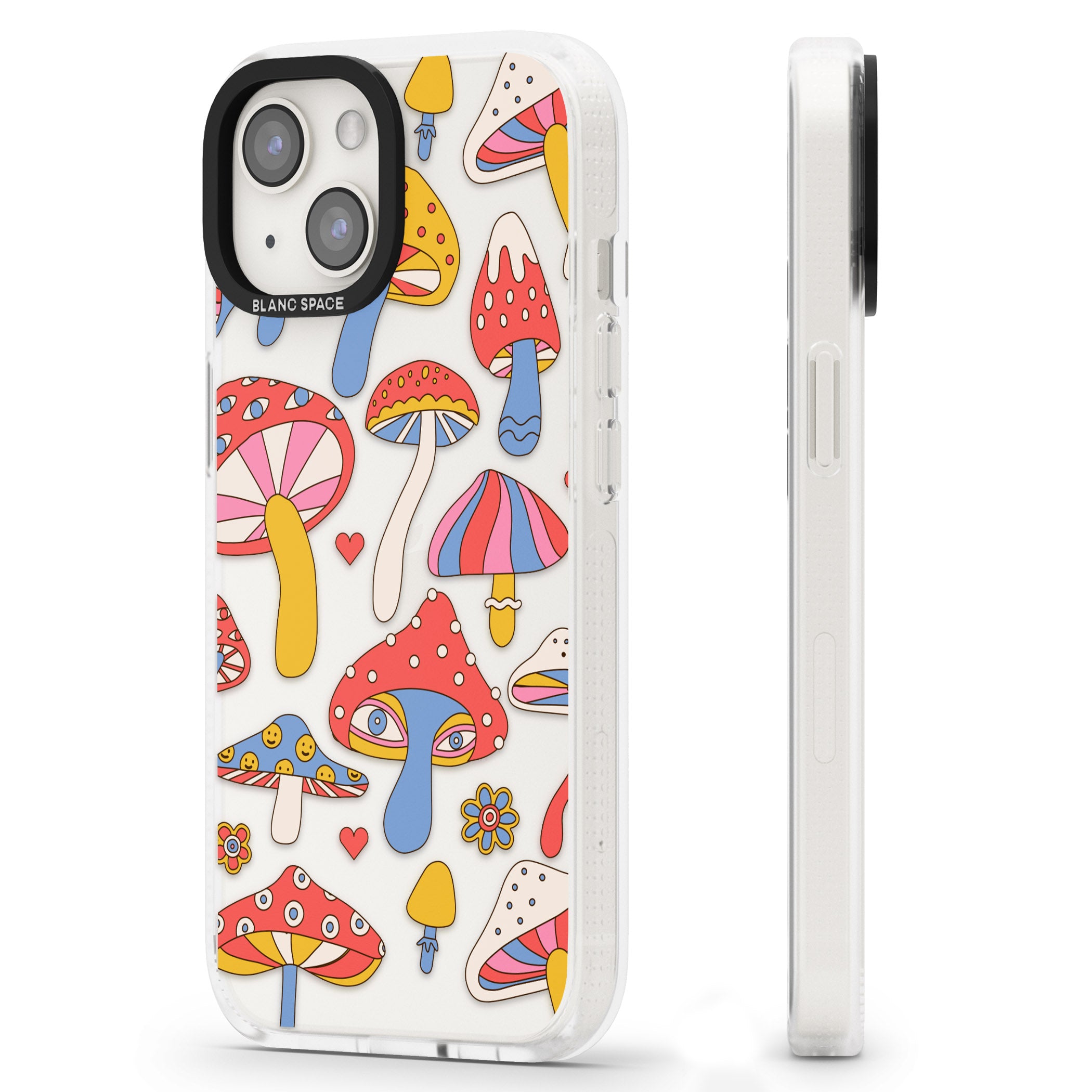 Vibrant Shrooms iPhone 15 / 14 / 13 Clear Case Impact Air - Blanc Space