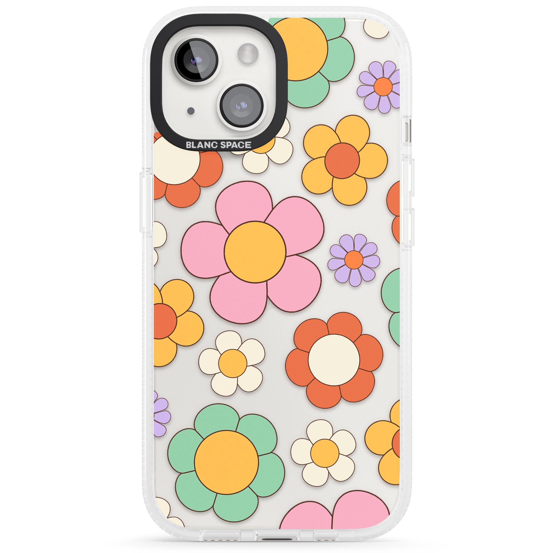 Groovy Blossoms iPhone 15 / 14 / 13 Clear Case Impact Air - Blanc Space