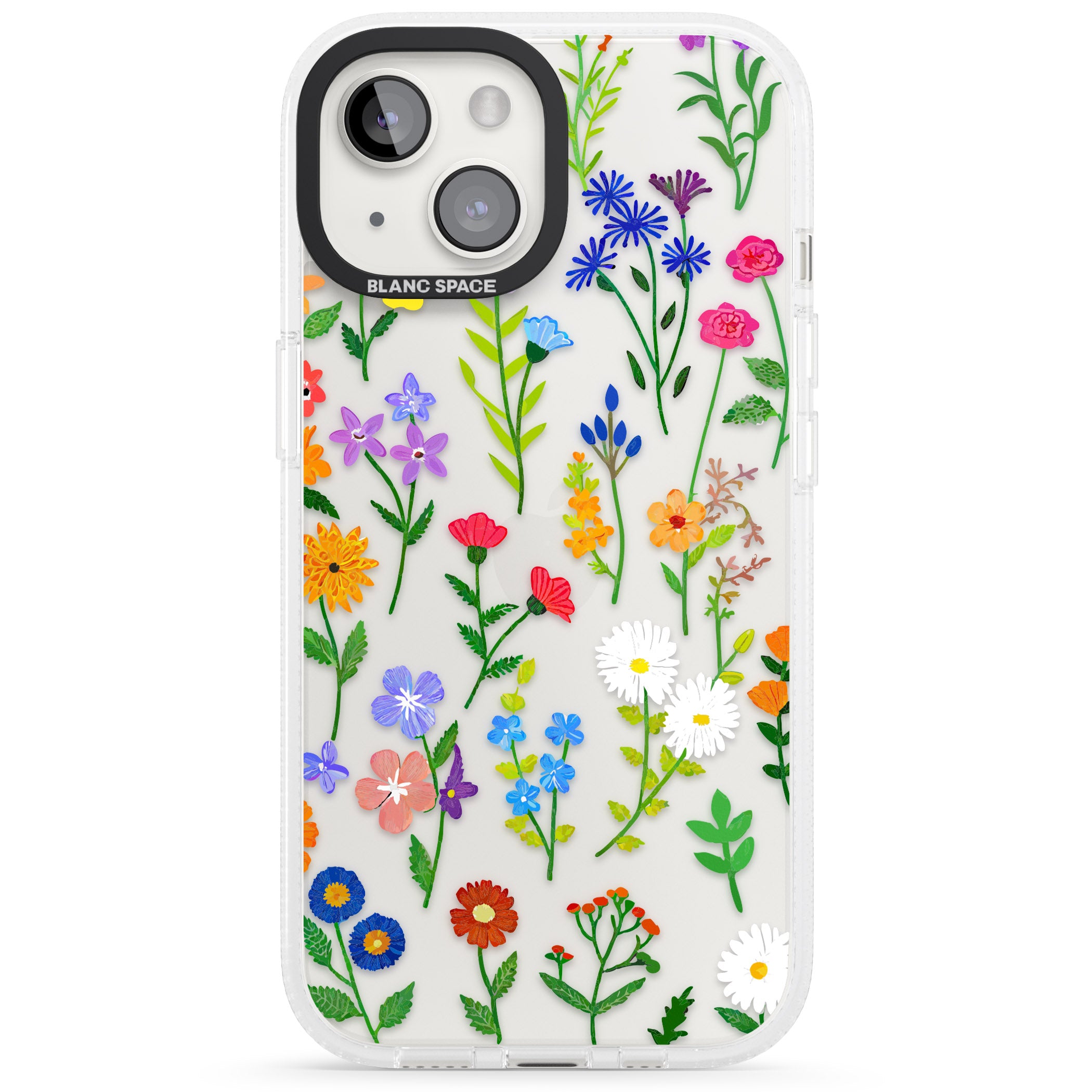 Wildflower Garden iPhone 15 / 14 / 13 Clear Case Impact Air - Blanc Space