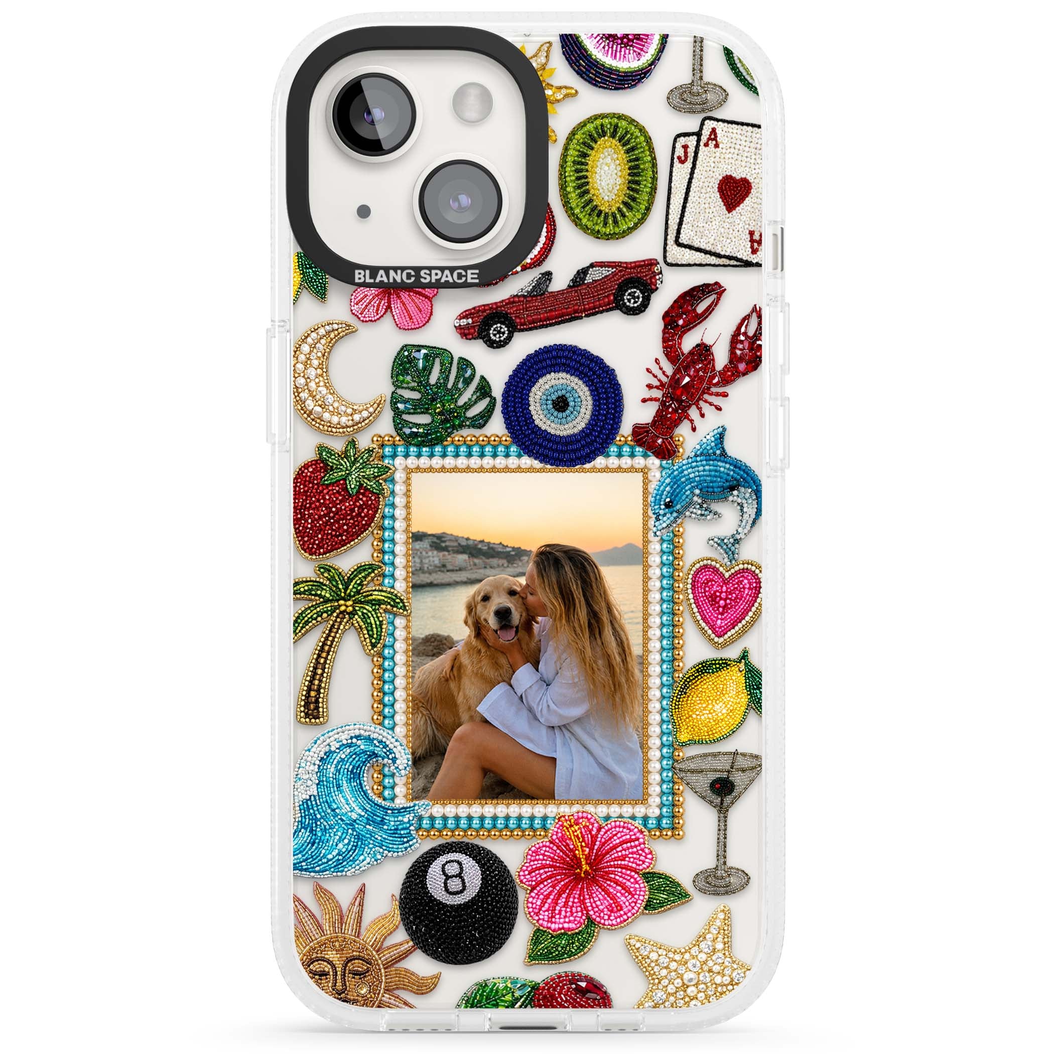 Beaded Photo coastal iPhone case | Clear Case Impact Air case for iPhone 15, iPhone 15 Plus