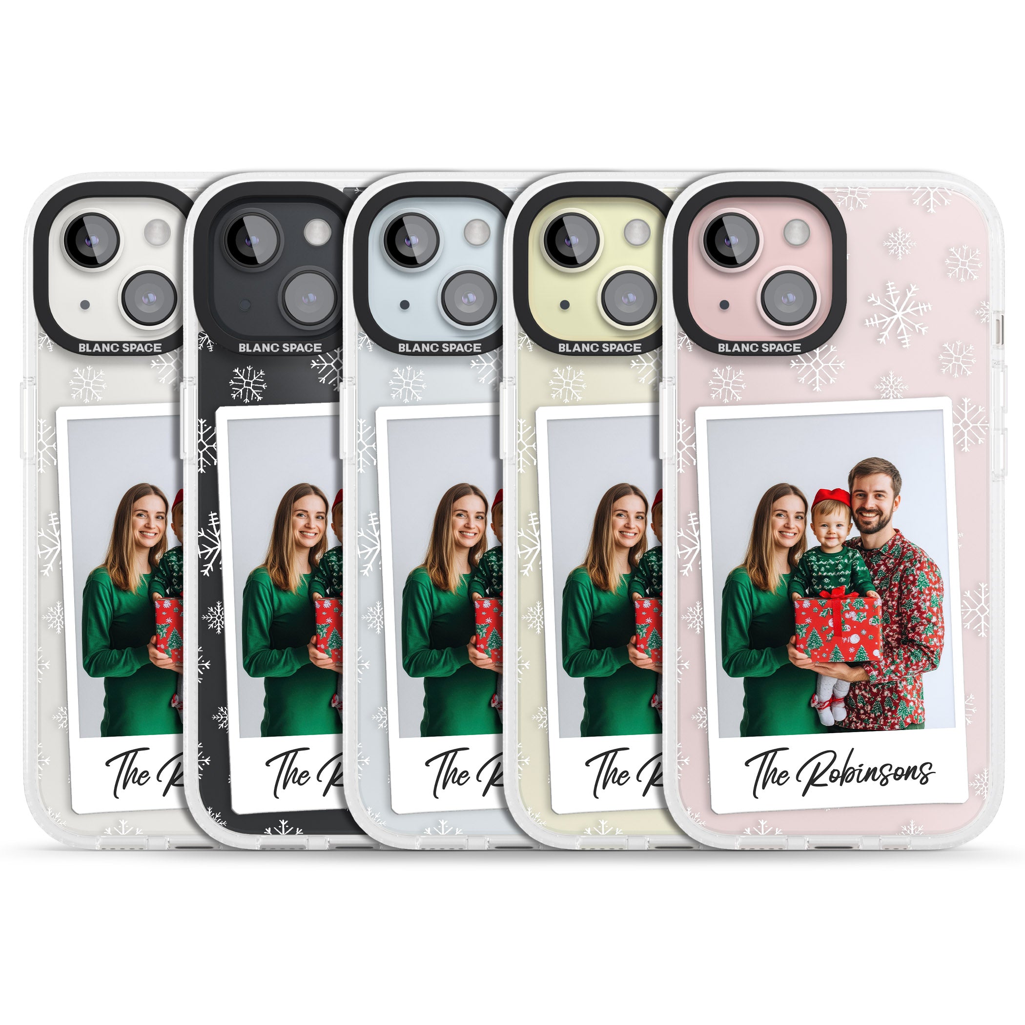 Personalised Snowflake Photo iPhone 15 / 14 / 13 Clear Case Impact Air - Blanc Space