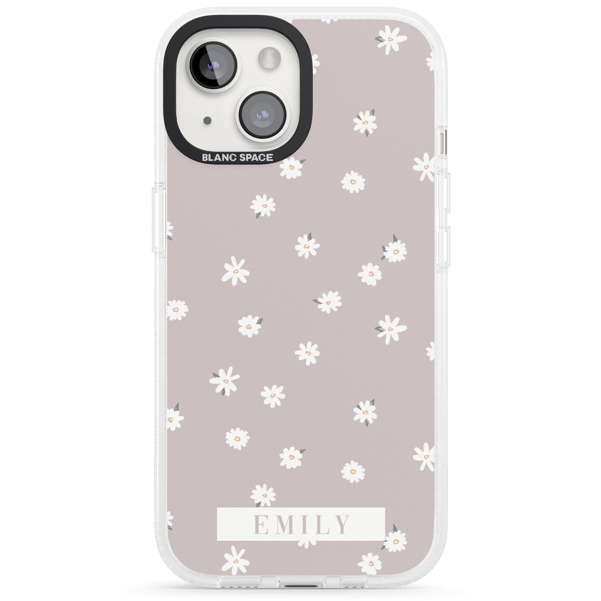 Personalised Dusty Rose Personalised iPhone 15 / 14 / 13 Clear Case Impact Air - Blanc Space
