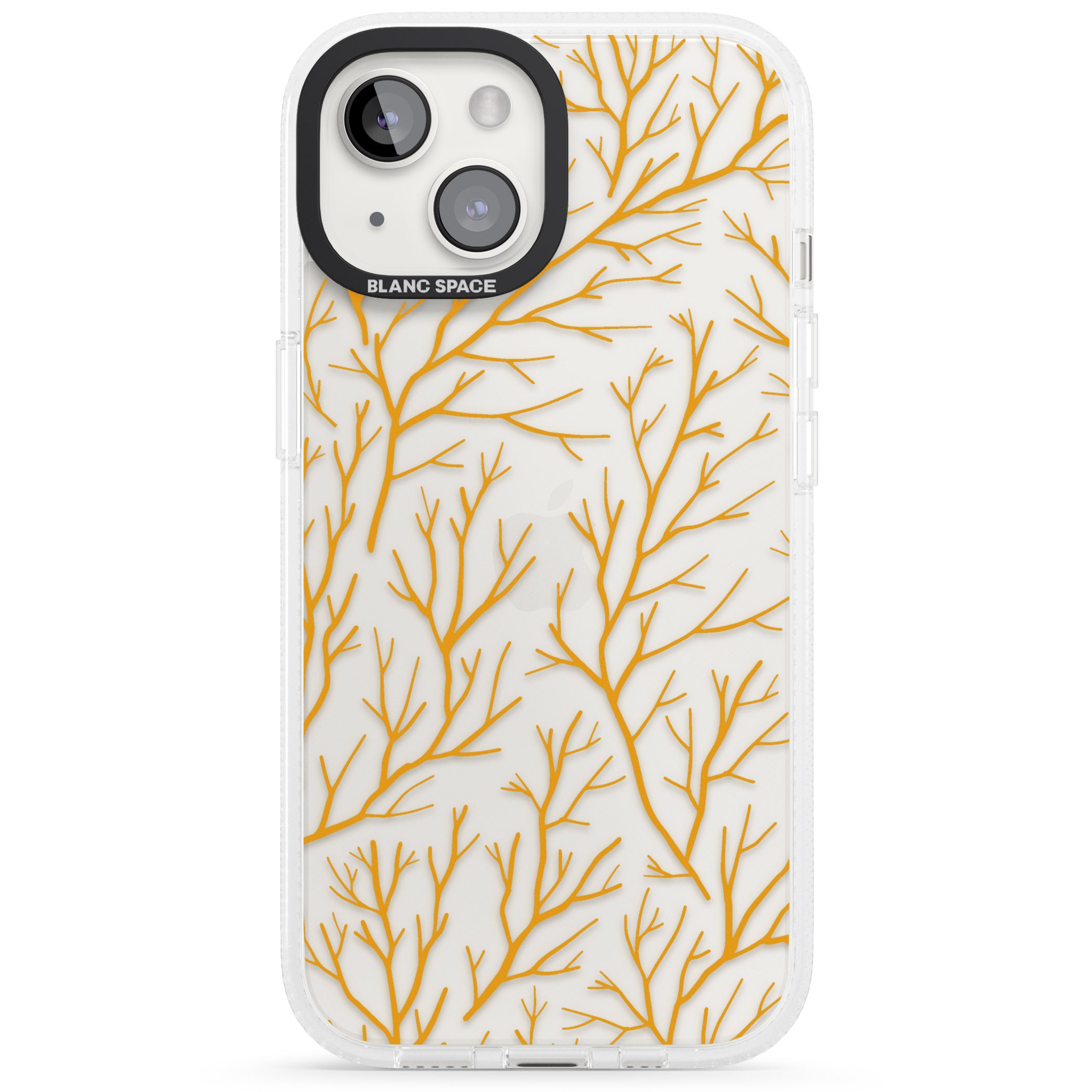 Personalised Bramble Branches Pattern iPhone 15 / 14 / 13 Clear Case Impact Air - Blanc Space
