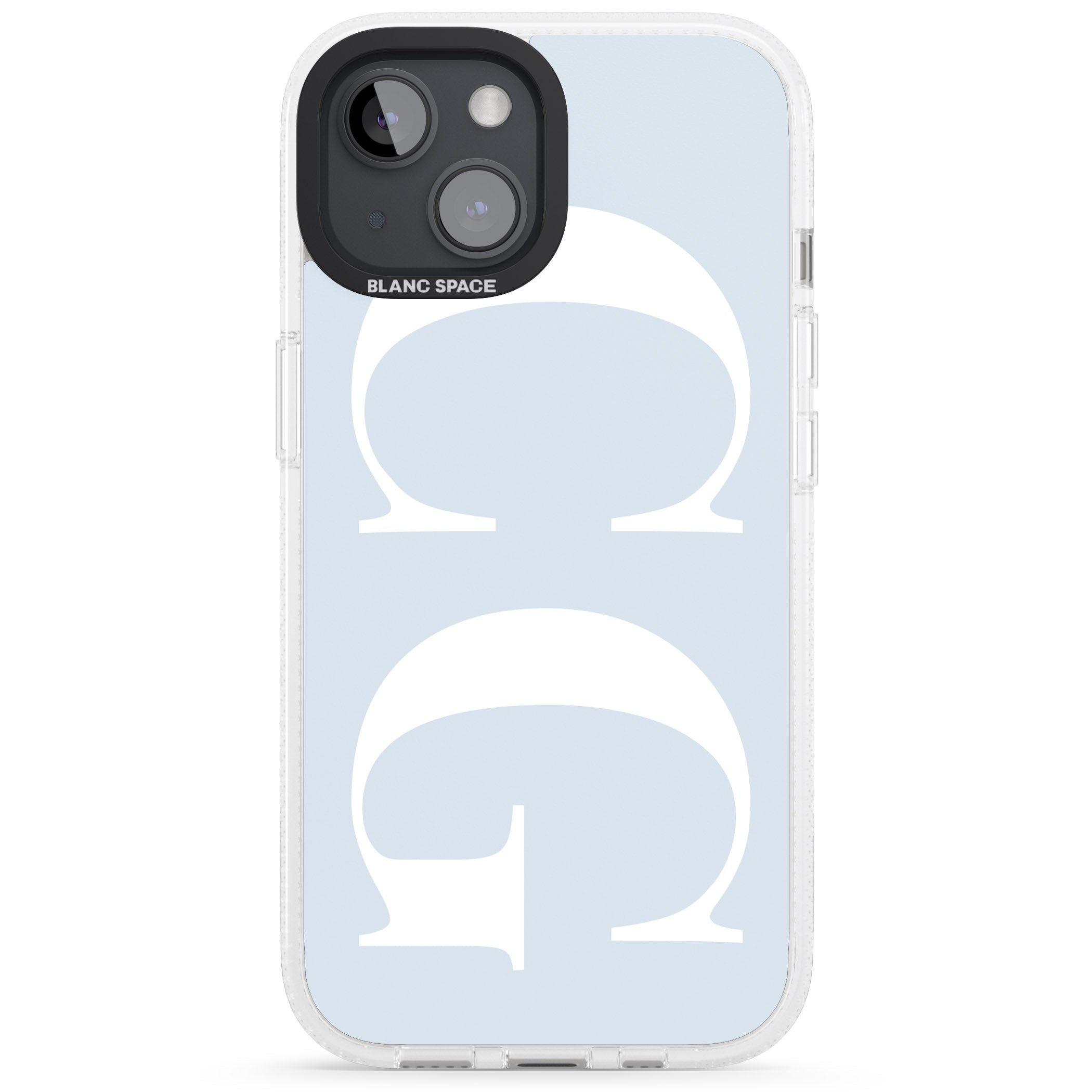 Personalised White & Blue Personalised iPhone 15 / 14 / 13 Clear Case Impact Air - Blanc Space