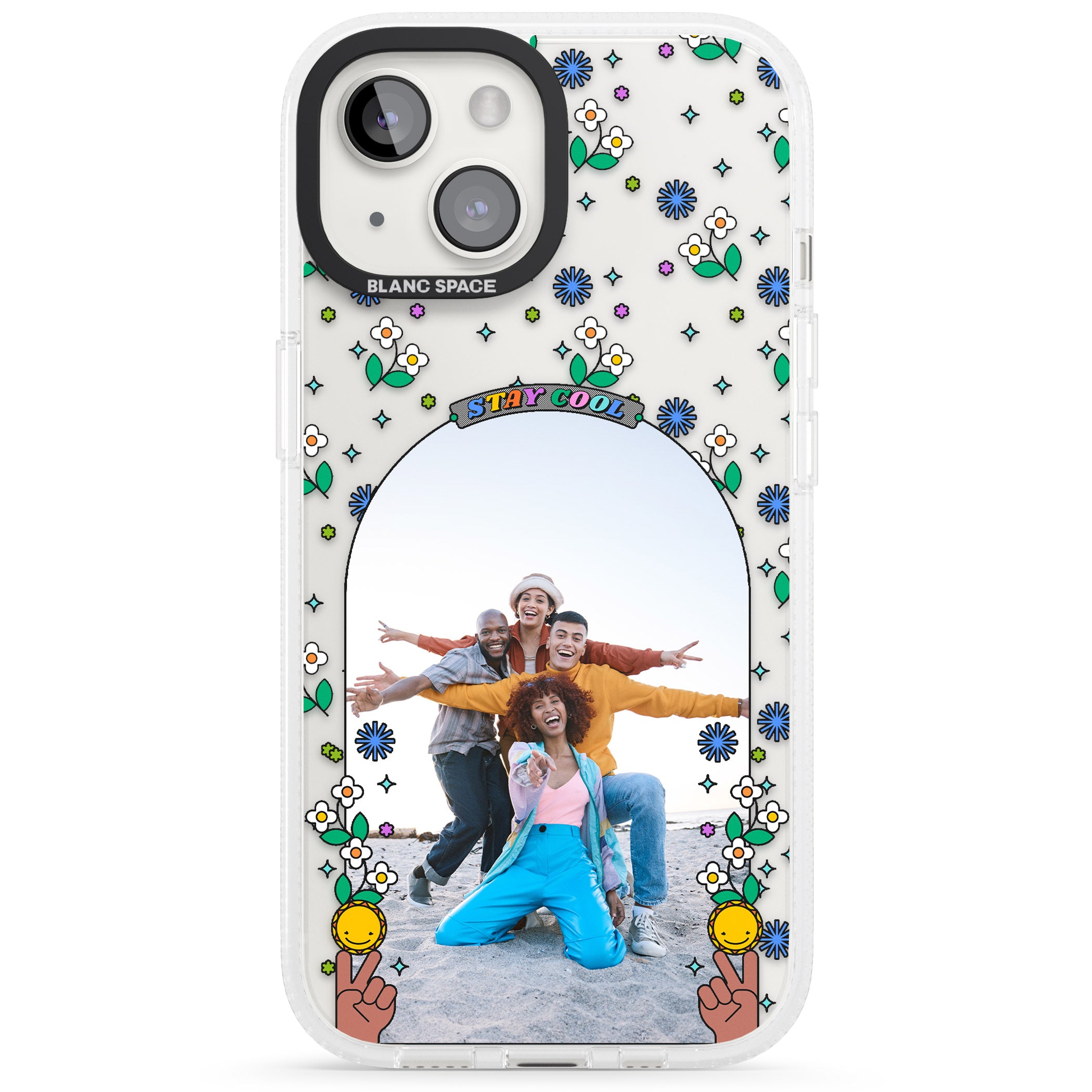 Personalised Summer Photo Frame iPhone 15 / 14 / 13 Clear Case Impact Air - Blanc Space