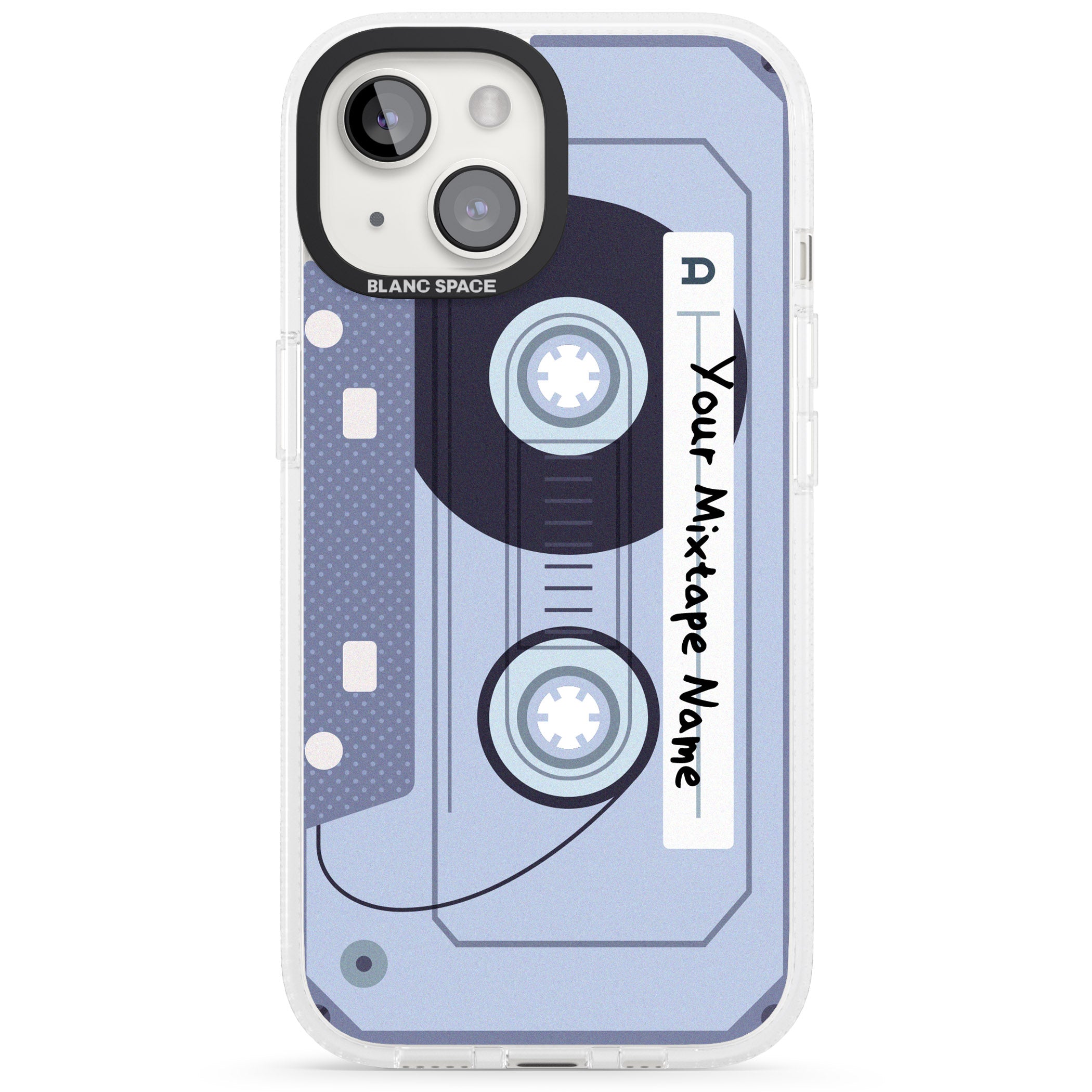 Personalised Industrial Mixtape iPhone 15 / 14 / 13 Clear Case Impact Air - Blanc Space