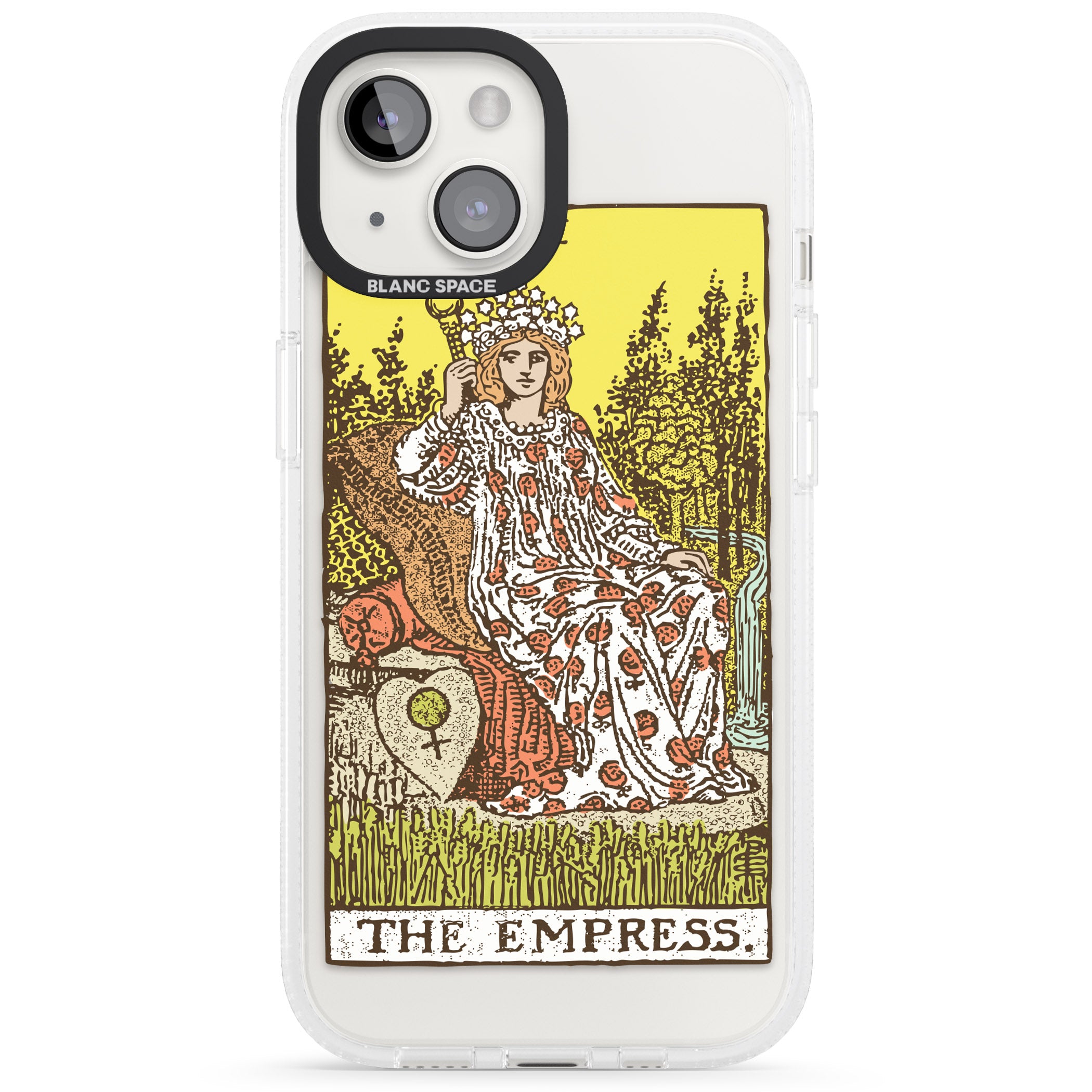 Personalised The Empress Tarot Card - Colour iPhone 15 / 14 / 13 Clear Case Impact Air - Blanc Space