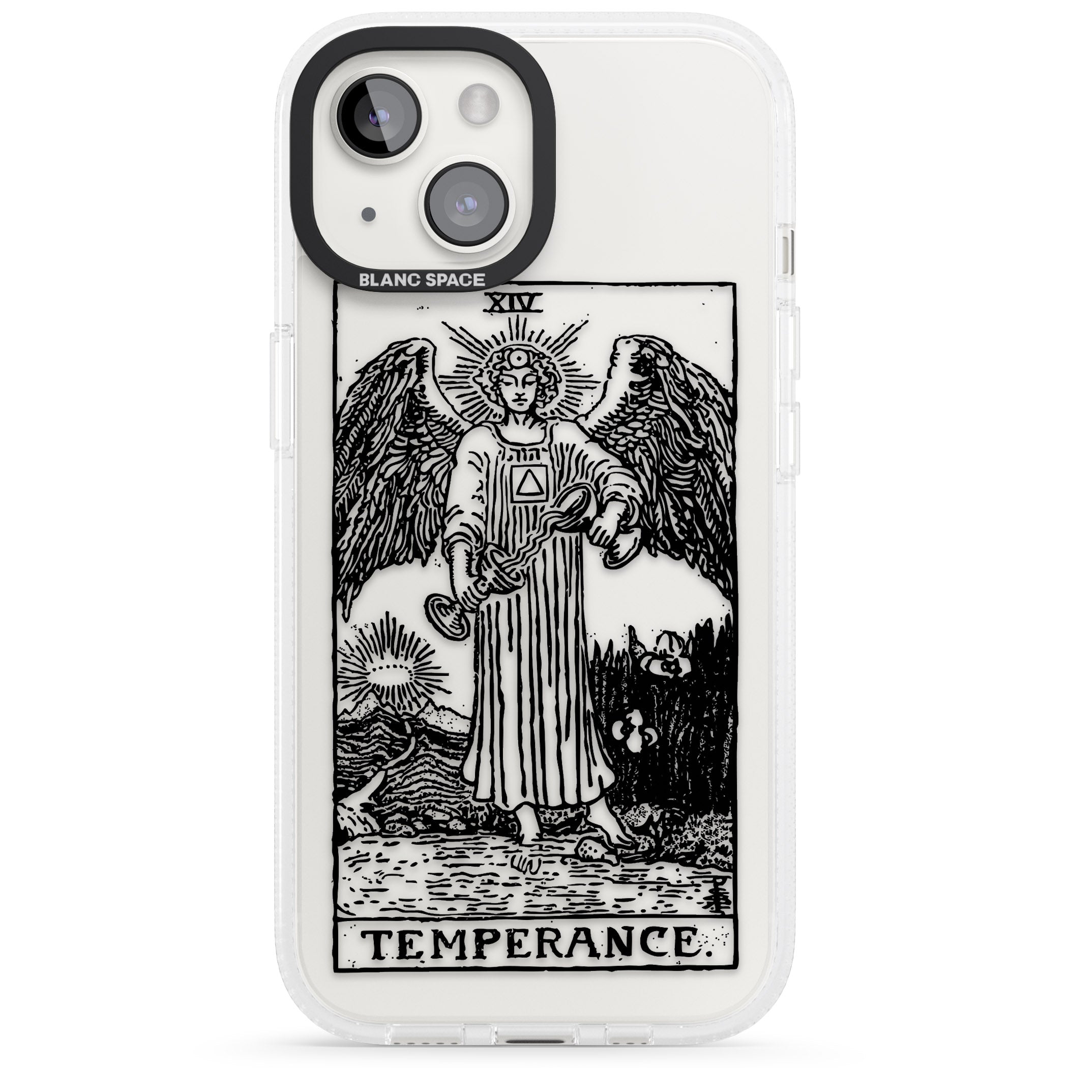 Personalised Temperance Tarot Card - Transparent iPhone 15 / 14 / 13 Clear Case Impact Air - Blanc Space