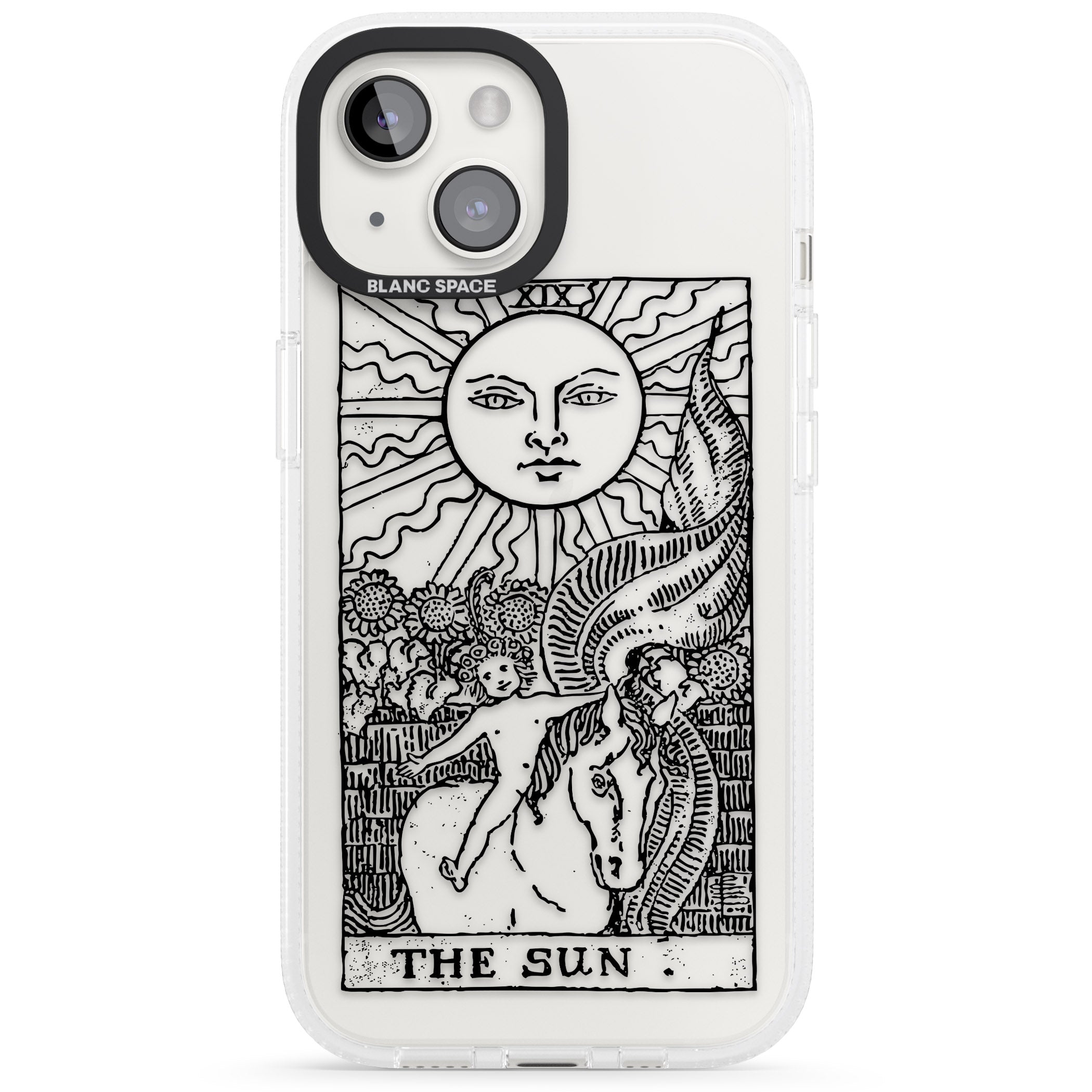 Personalised The Sun Tarot Card - Transparent iPhone 15 / 14 / 13 Clear Case Impact Air - Blanc Space