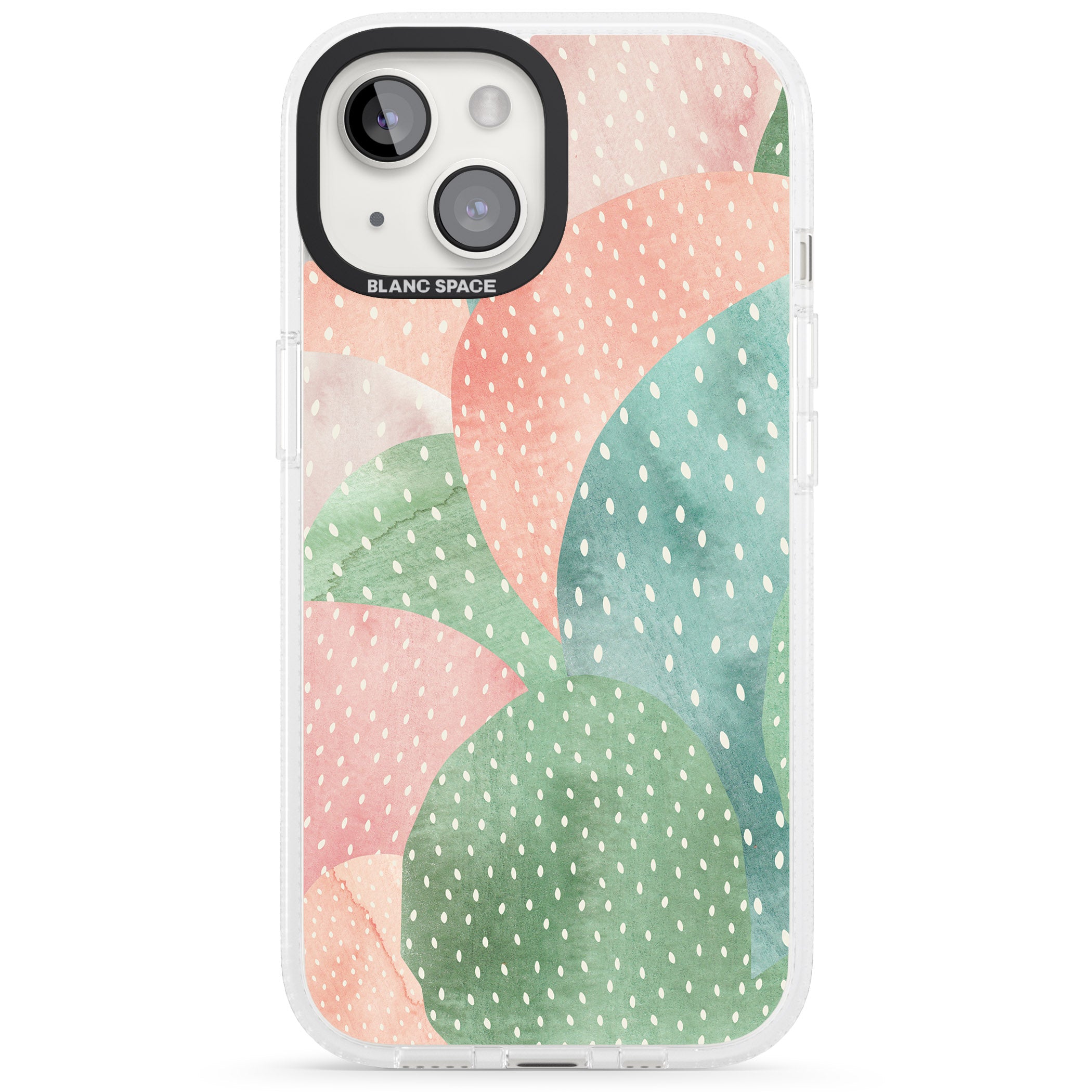 Colourful Close-Up Cacti Design iPhone 15 / 14 / 13 Clear Case Impact Air - Blanc Space