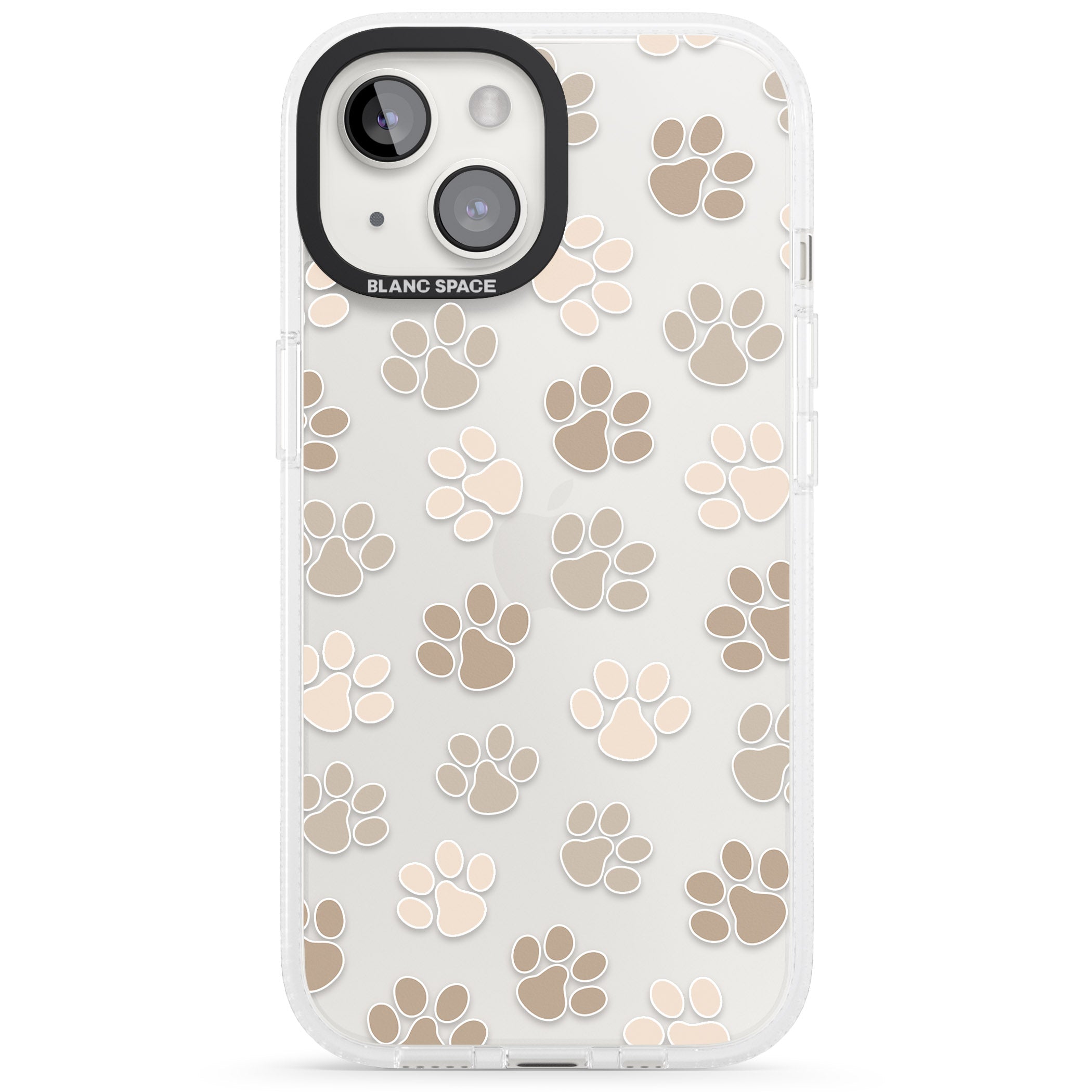 Paw Prints iPhone 15 / 14 / 13 Clear Case Impact Air - Blanc Space