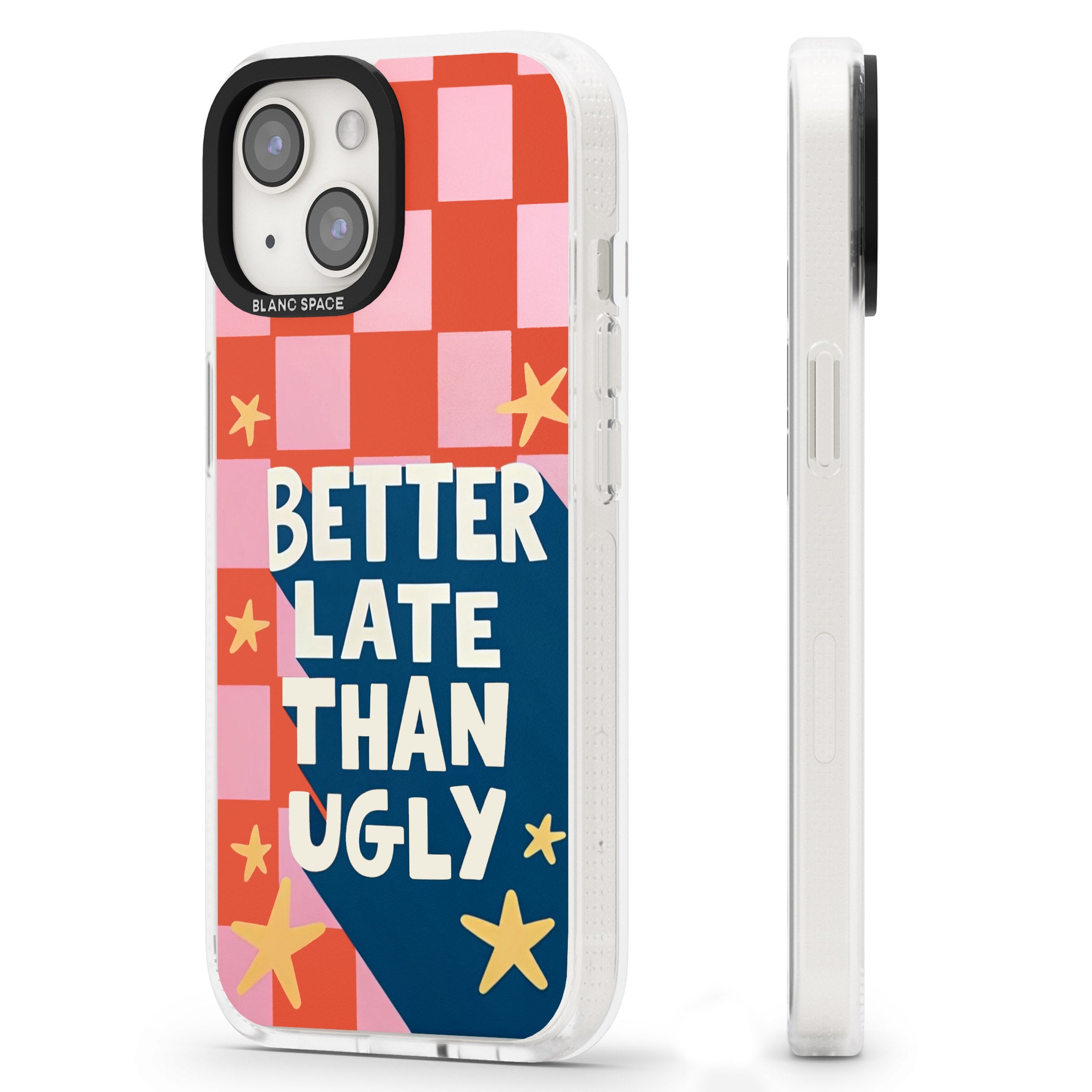 Better Late Than Ugly iPhone 15 / 14 / 13 Clear Case Impact Air - Blanc Space