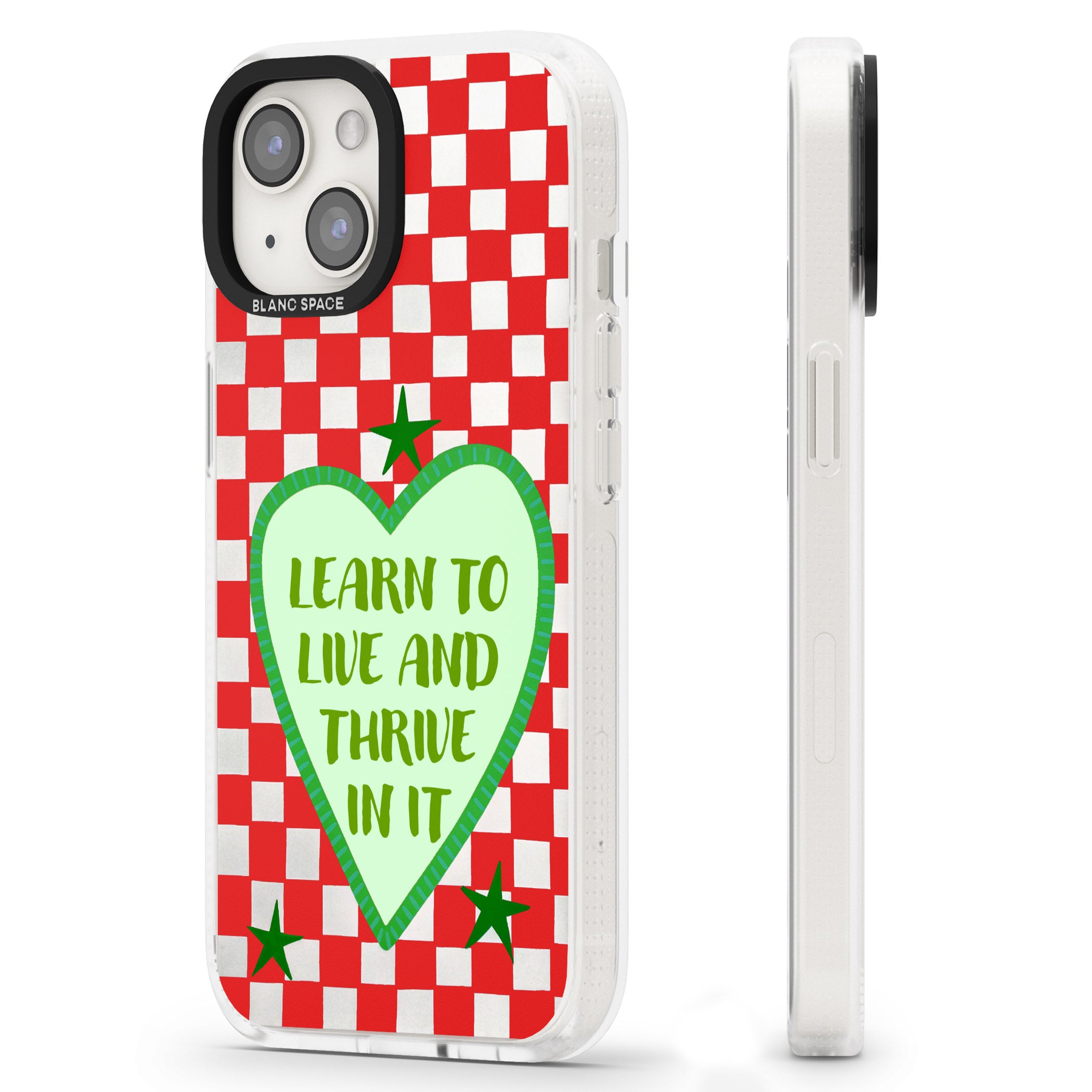 Learn To Live iPhone 15 / 14 / 13 Clear Case Impact Air - Blanc Space