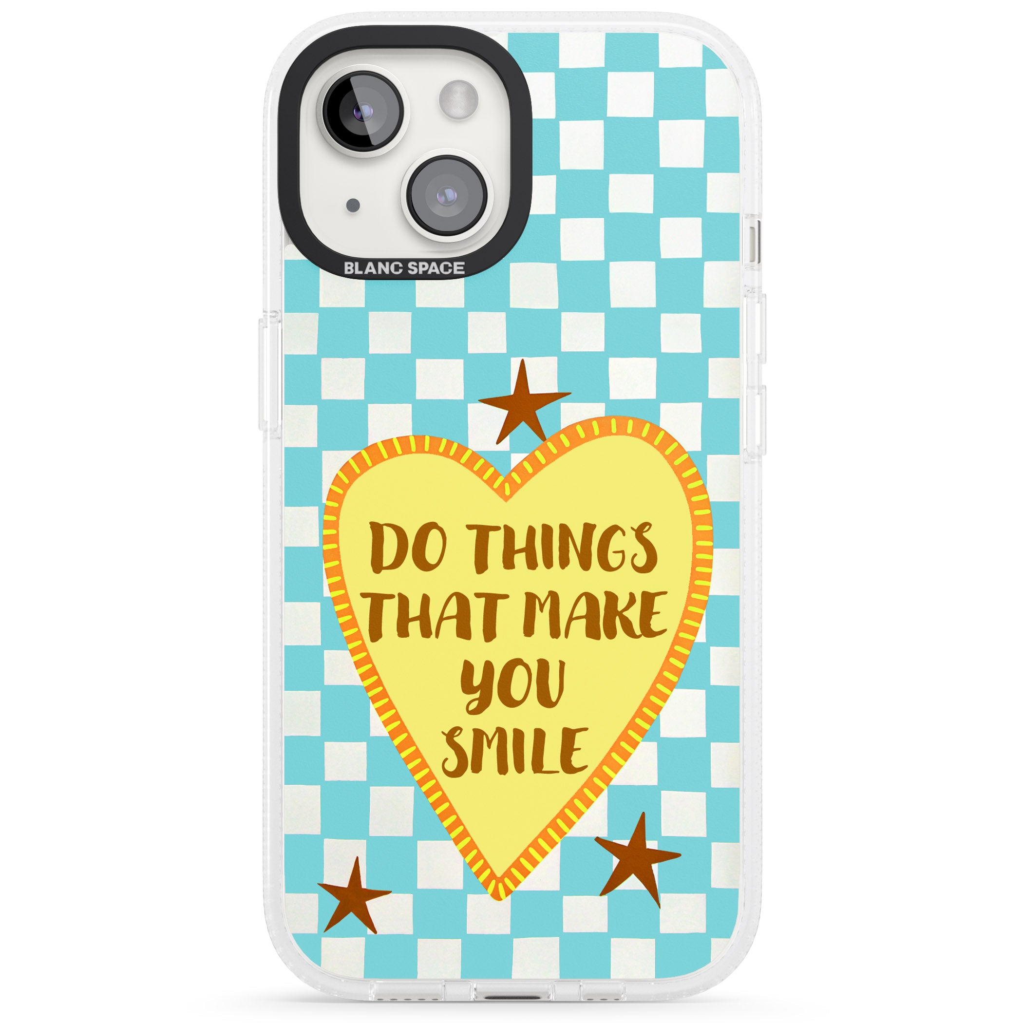 Do Things That Make You Smile iPhone 15 / 14 / 13 Clear Case Impact Air - Blanc Space