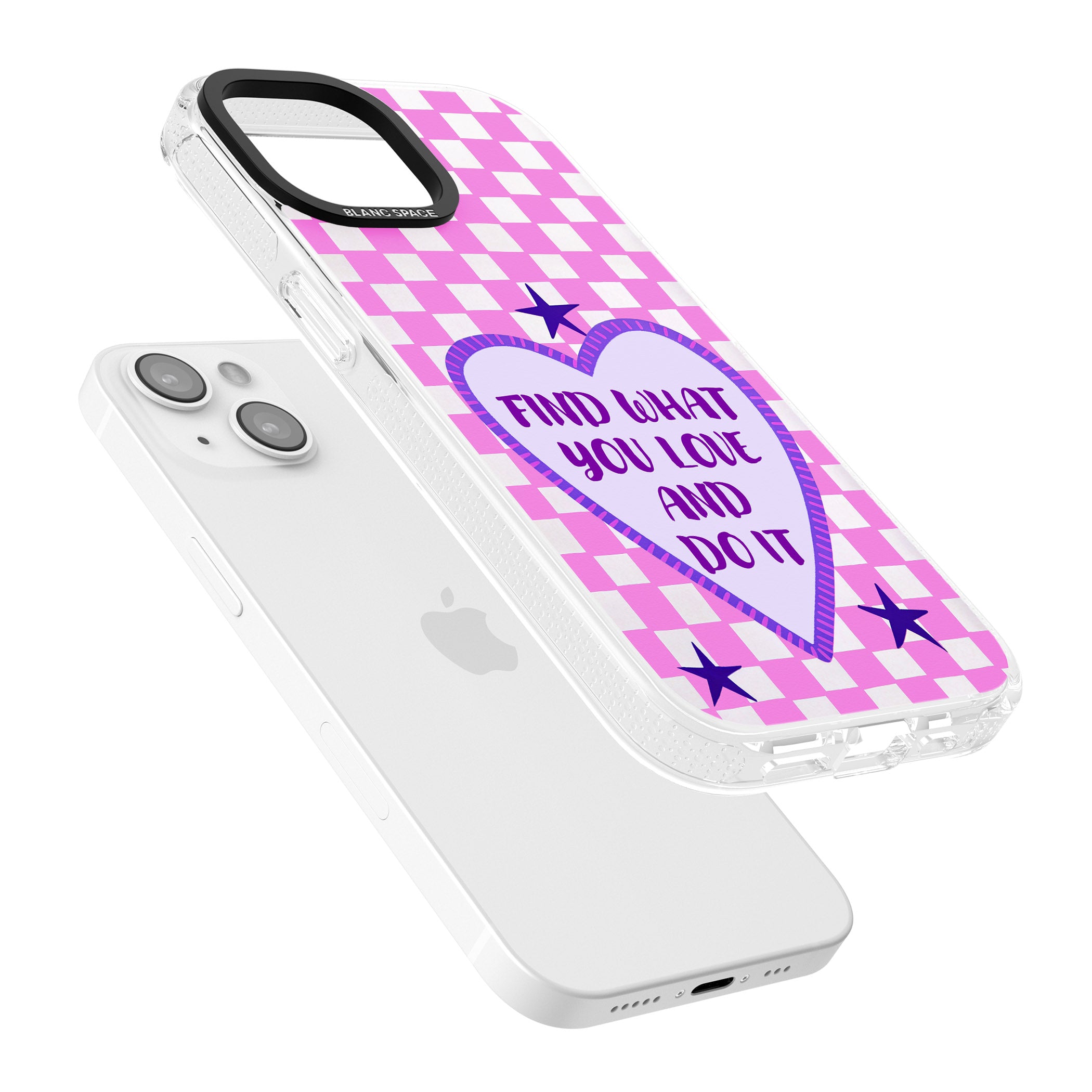 Find What You Love iPhone 15 / 14 / 13 Clear Case Impact Air - Blanc Space