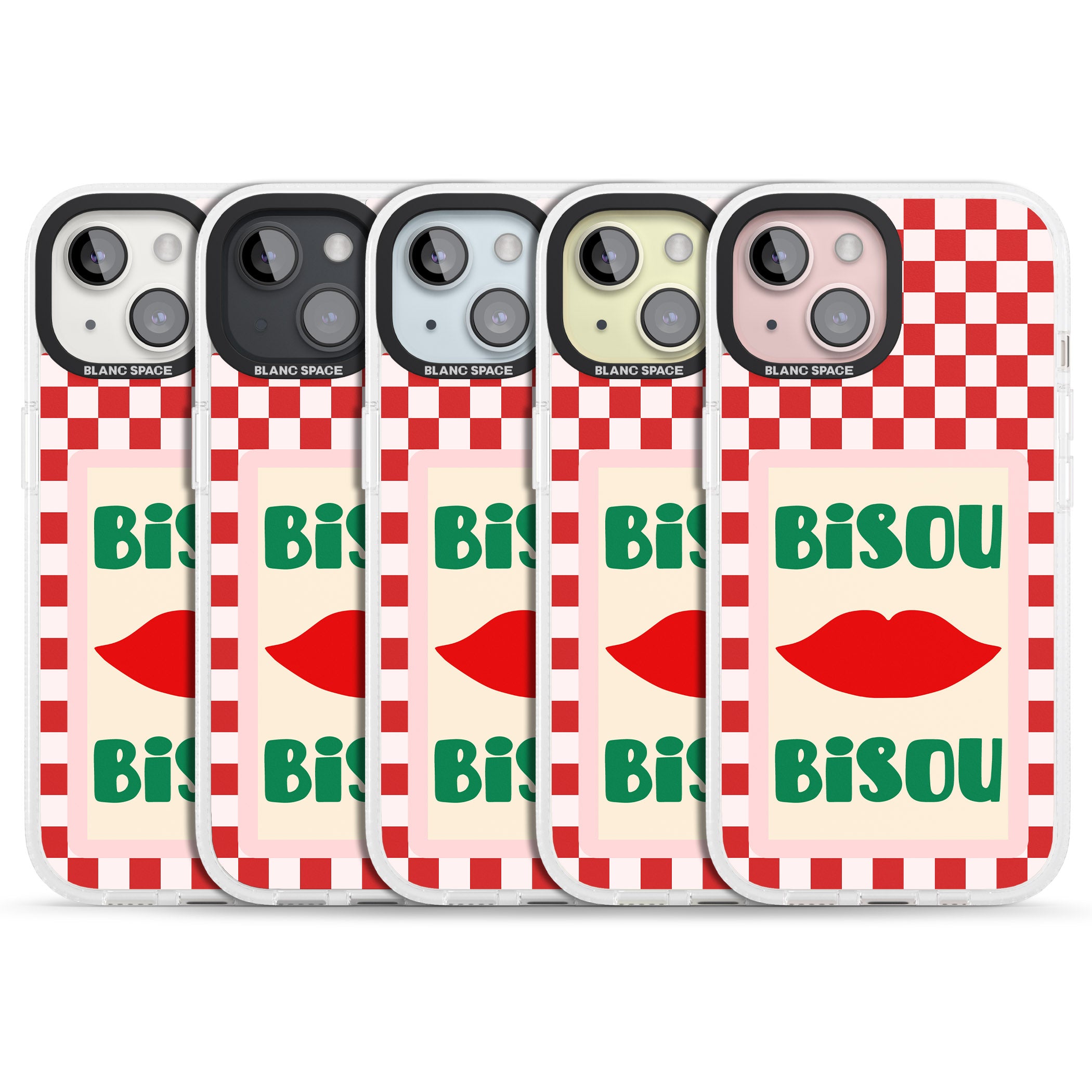 Bisou iPhone 15 / 14 / 13 Clear Case Impact Air - Blanc Space