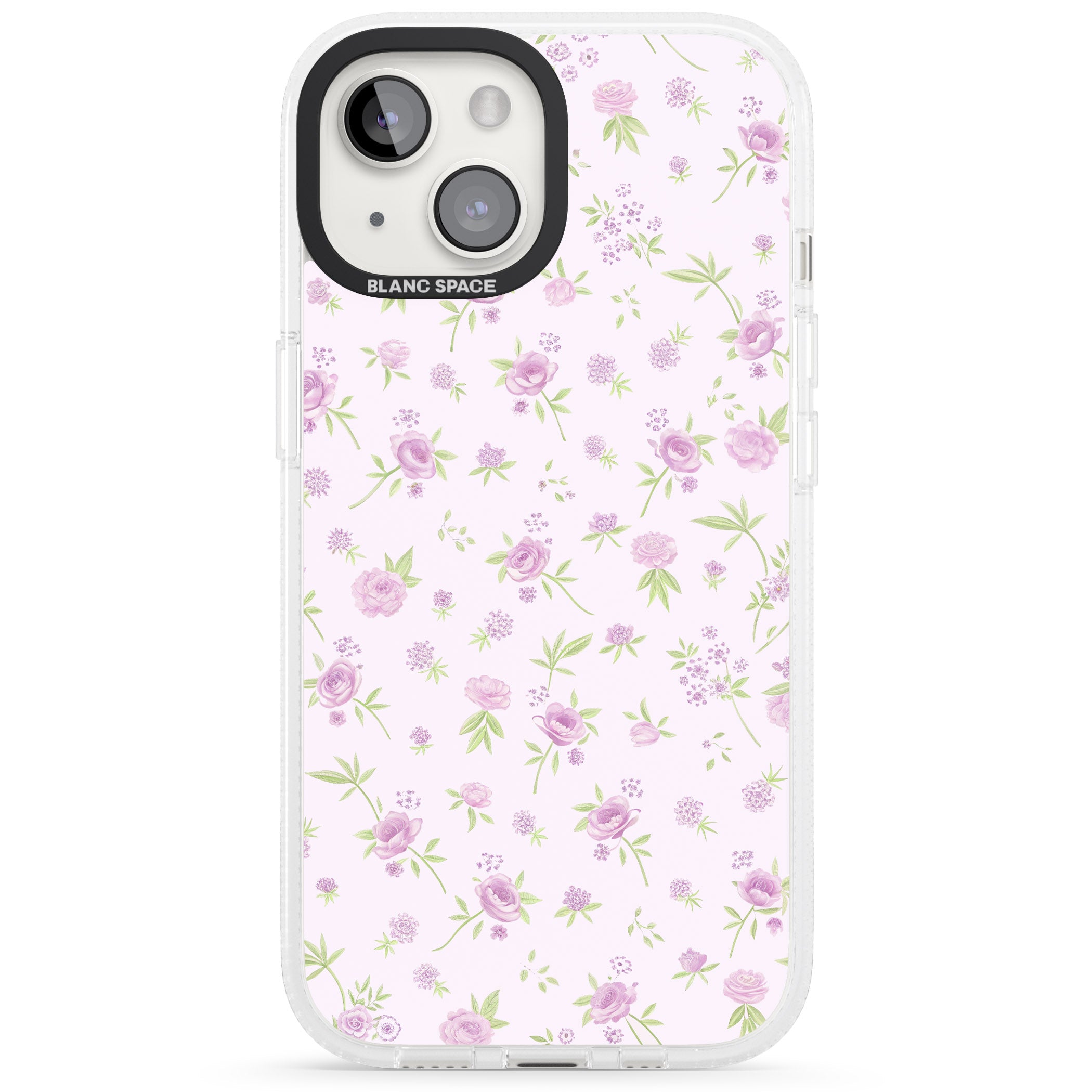 Pink Peonies iPhone 15 / 14 / 13 Clear Case Impact Air - Blanc Space
