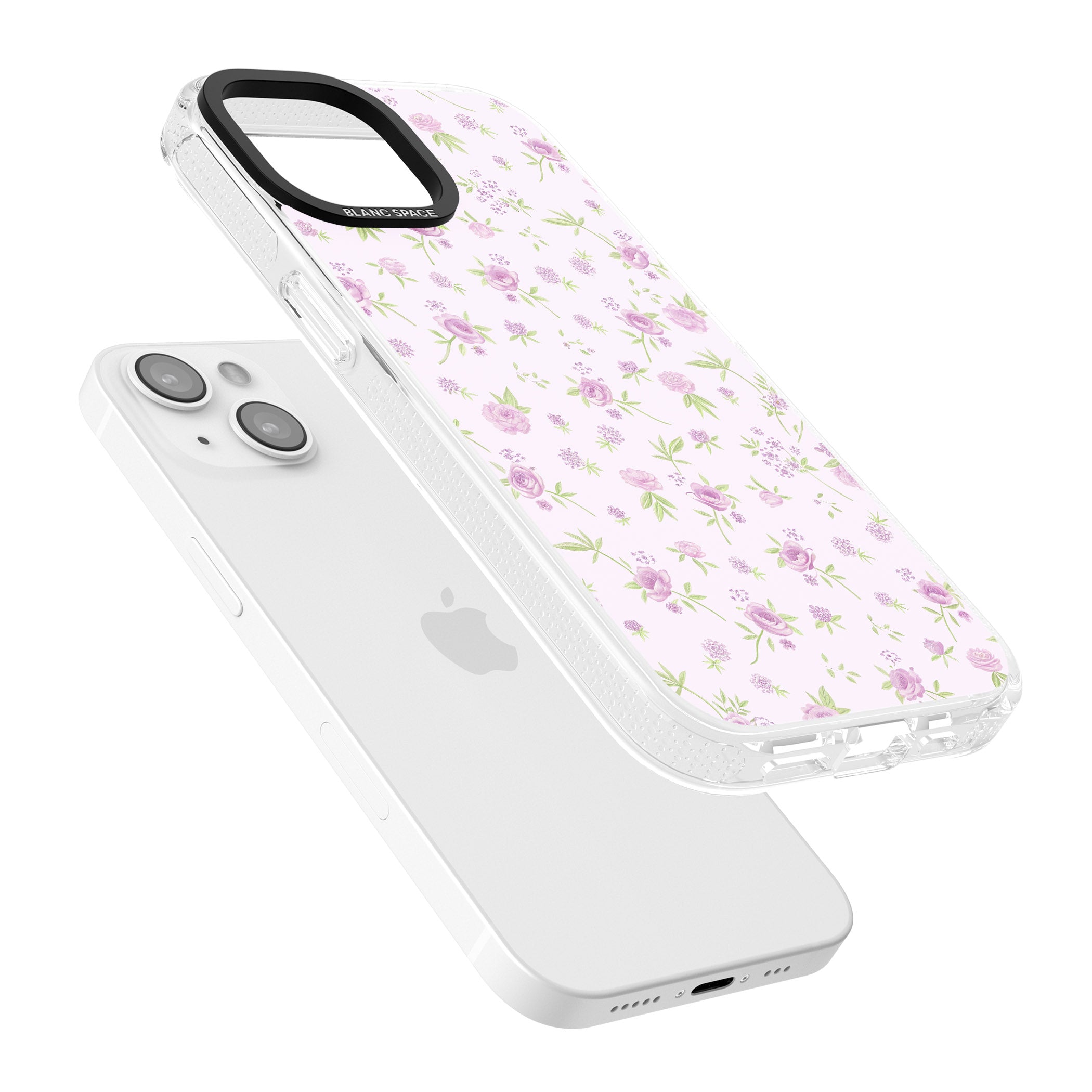 Pink Peonies iPhone 15 / 14 / 13 Clear Case Impact Air - Blanc Space