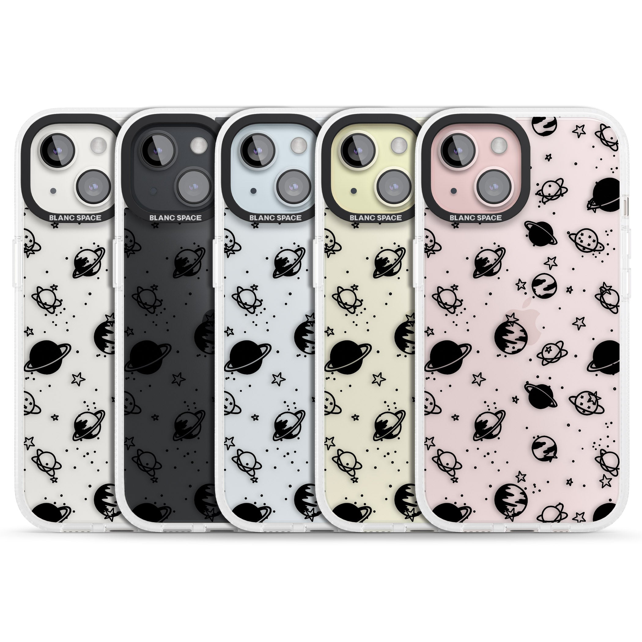 Planets iPhone 15 / 14 / 13 Clear Case Impact Air - Blanc Space
