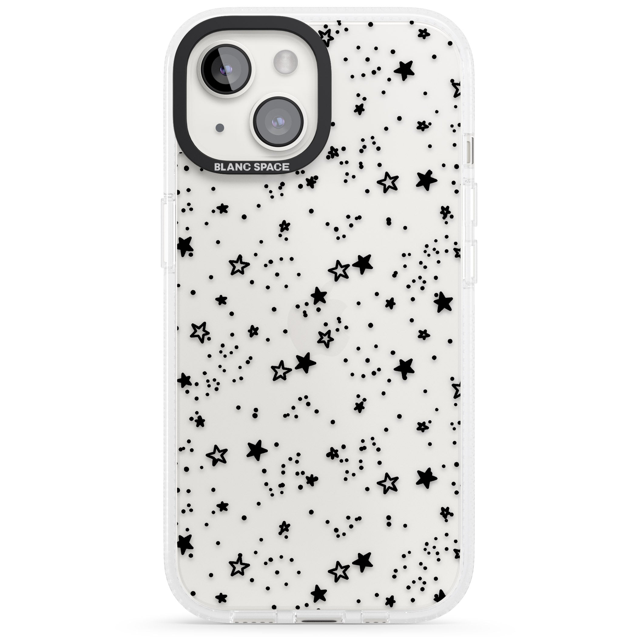 Solid Stars iPhone 15 / 14 / 13 Clear Case Impact Air - Blanc Space