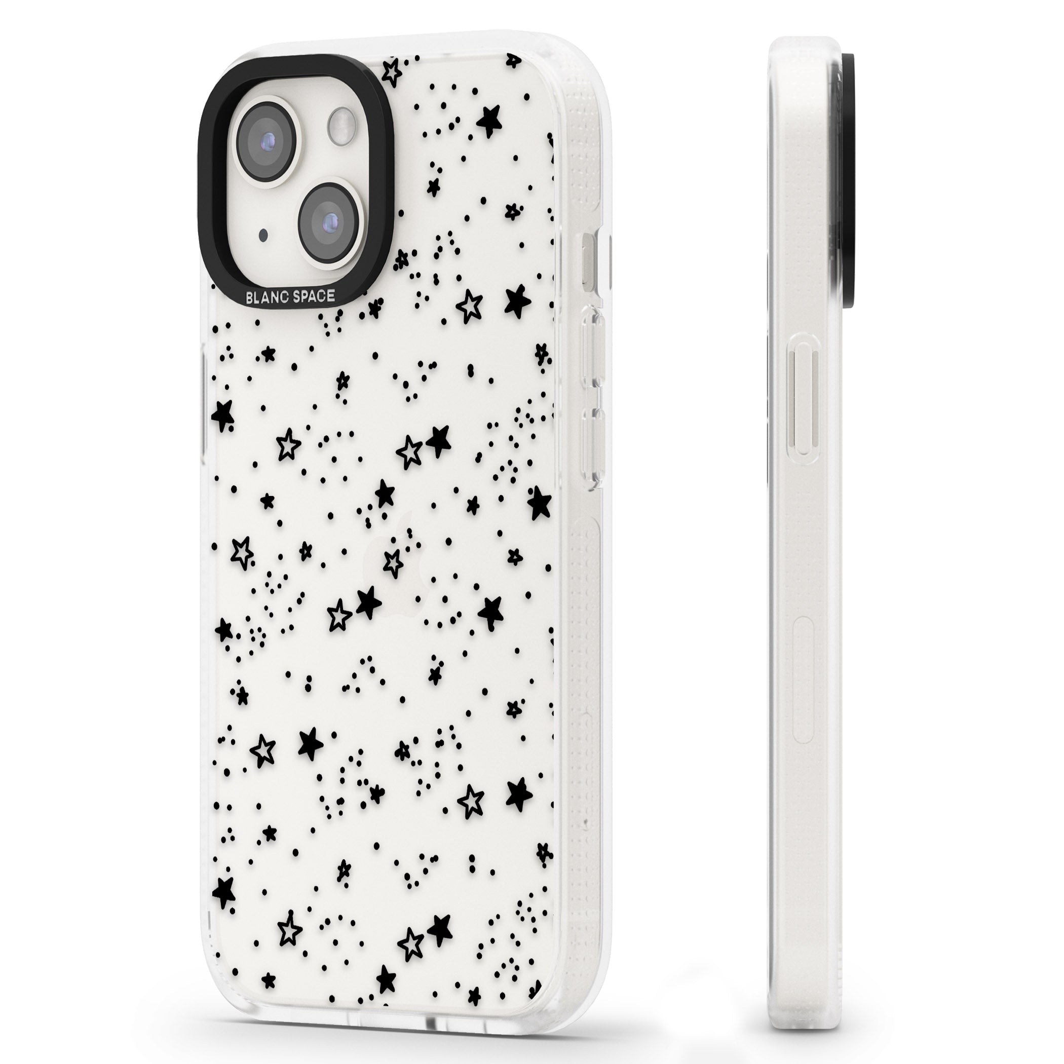 Solid Stars iPhone 15 / 14 / 13 Clear Case Impact Air - Blanc Space