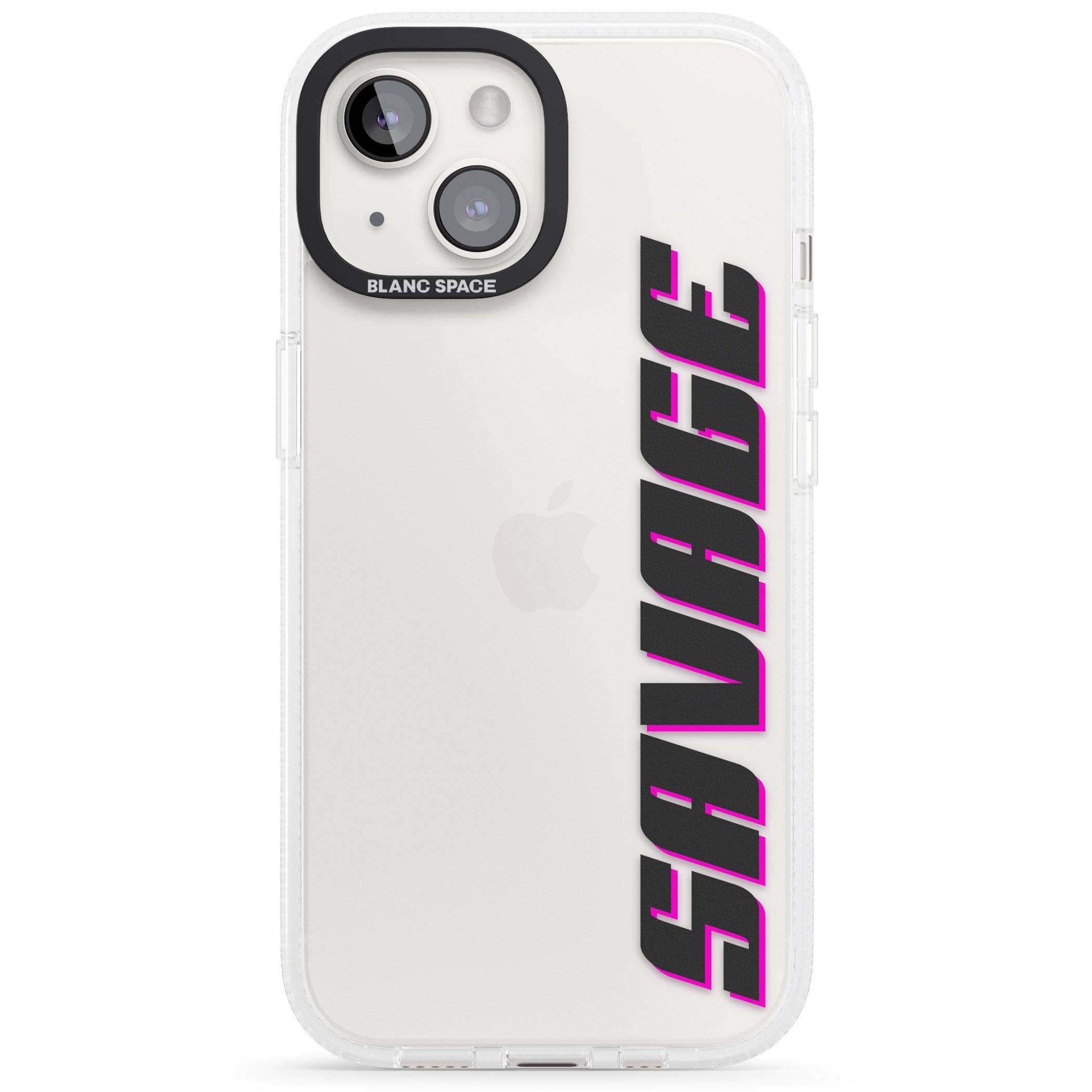 Personalised Clear Text 4C iPhone 15 / 14 / 13 Clear Case Impact Air - Blanc Space