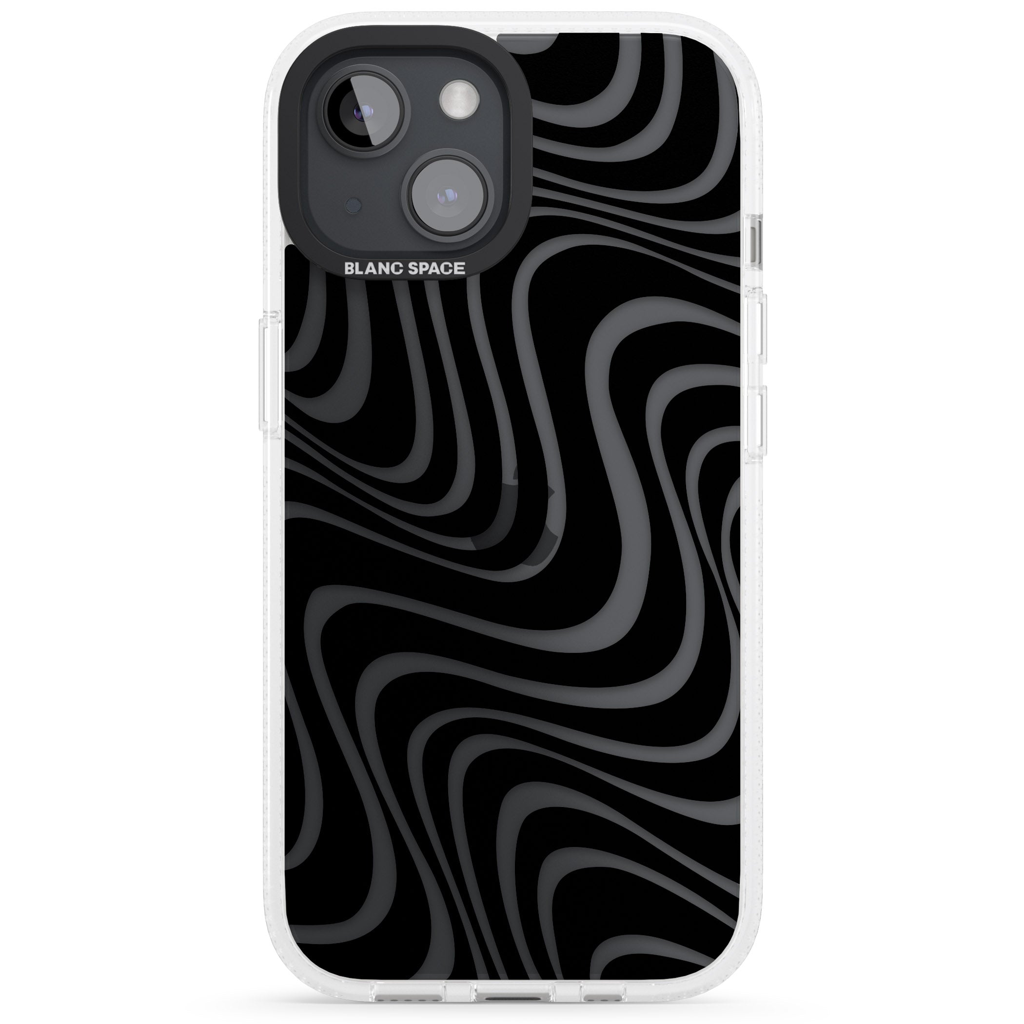 Abstract Waves iPhone 15 / 14 / 13 Clear Case Impact Air - Blanc Space
