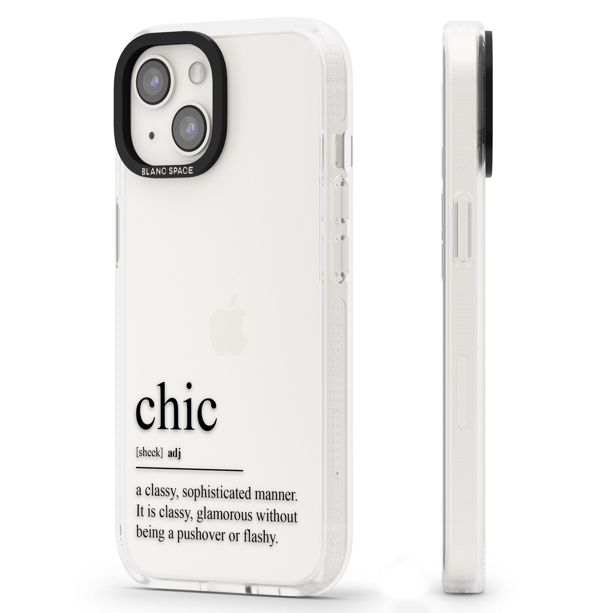 Chic iPhone 15 / 14 / 13 Clear Case Impact Air - Blanc Space
