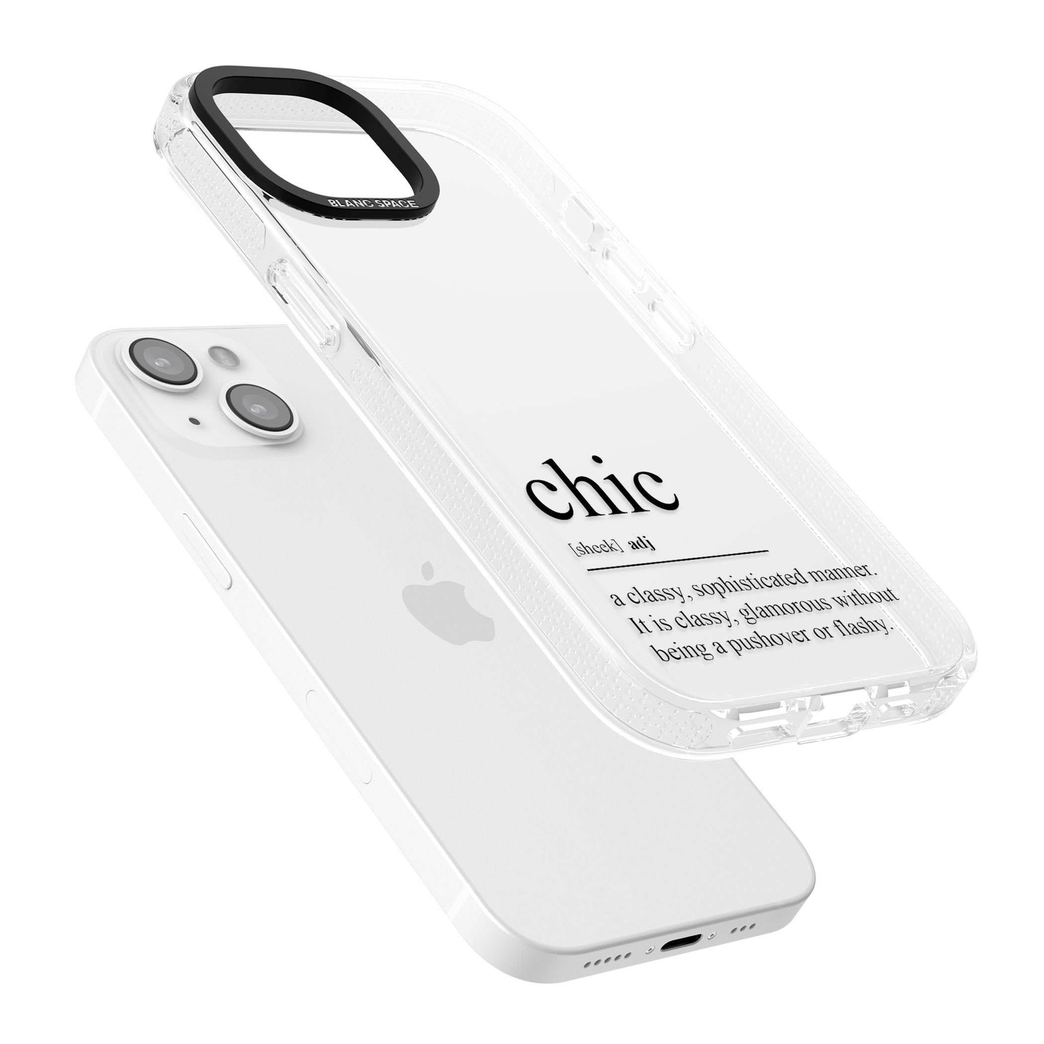 Chic iPhone 15 / 14 / 13 Clear Case Impact Air - Blanc Space