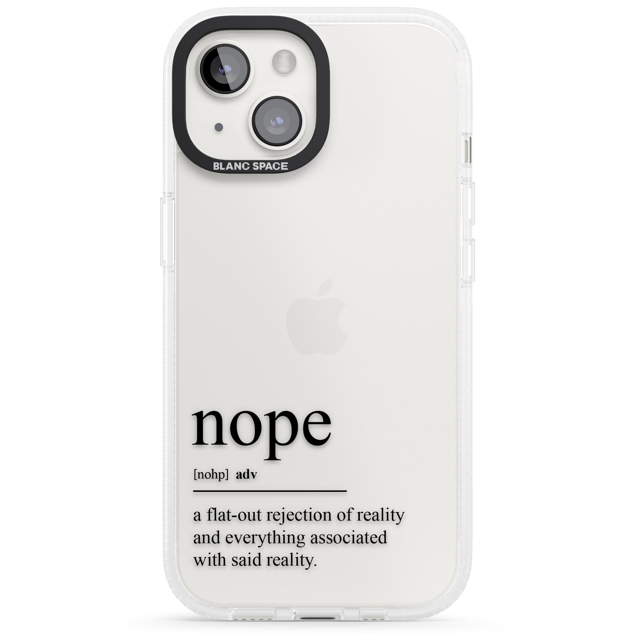 Nope iPhone 15 / 14 / 13 Clear Case Impact Air - Blanc Space