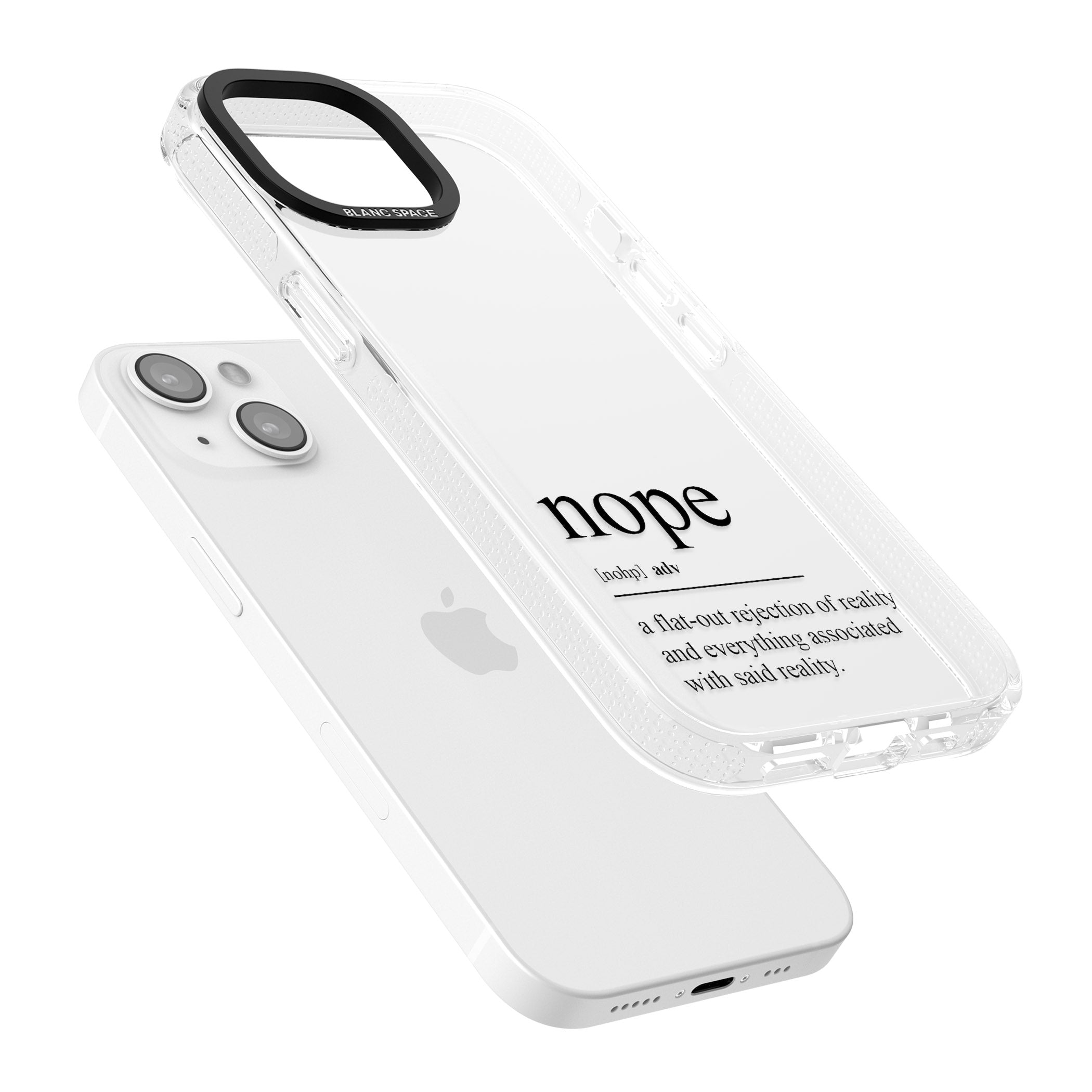 Nope iPhone 15 / 14 / 13 Clear Case Impact Air - Blanc Space