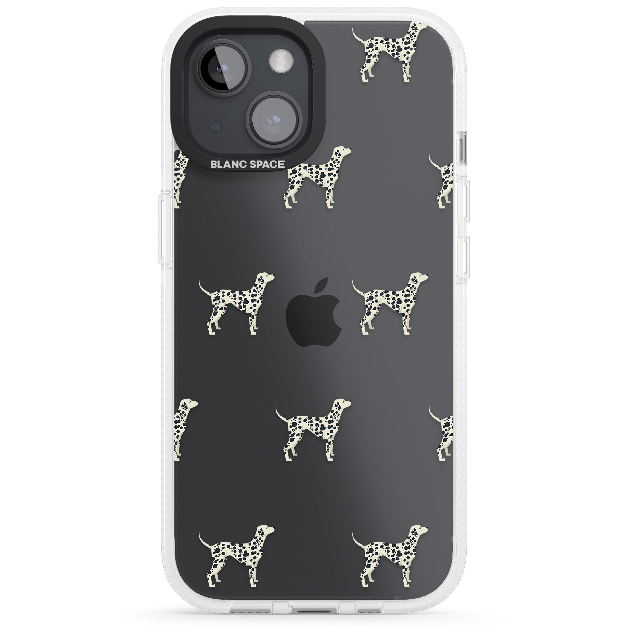Dalmation Dog Pattern Clear iPhone 15 / 14 / 13 Clear Case Impact Air - Blanc Space