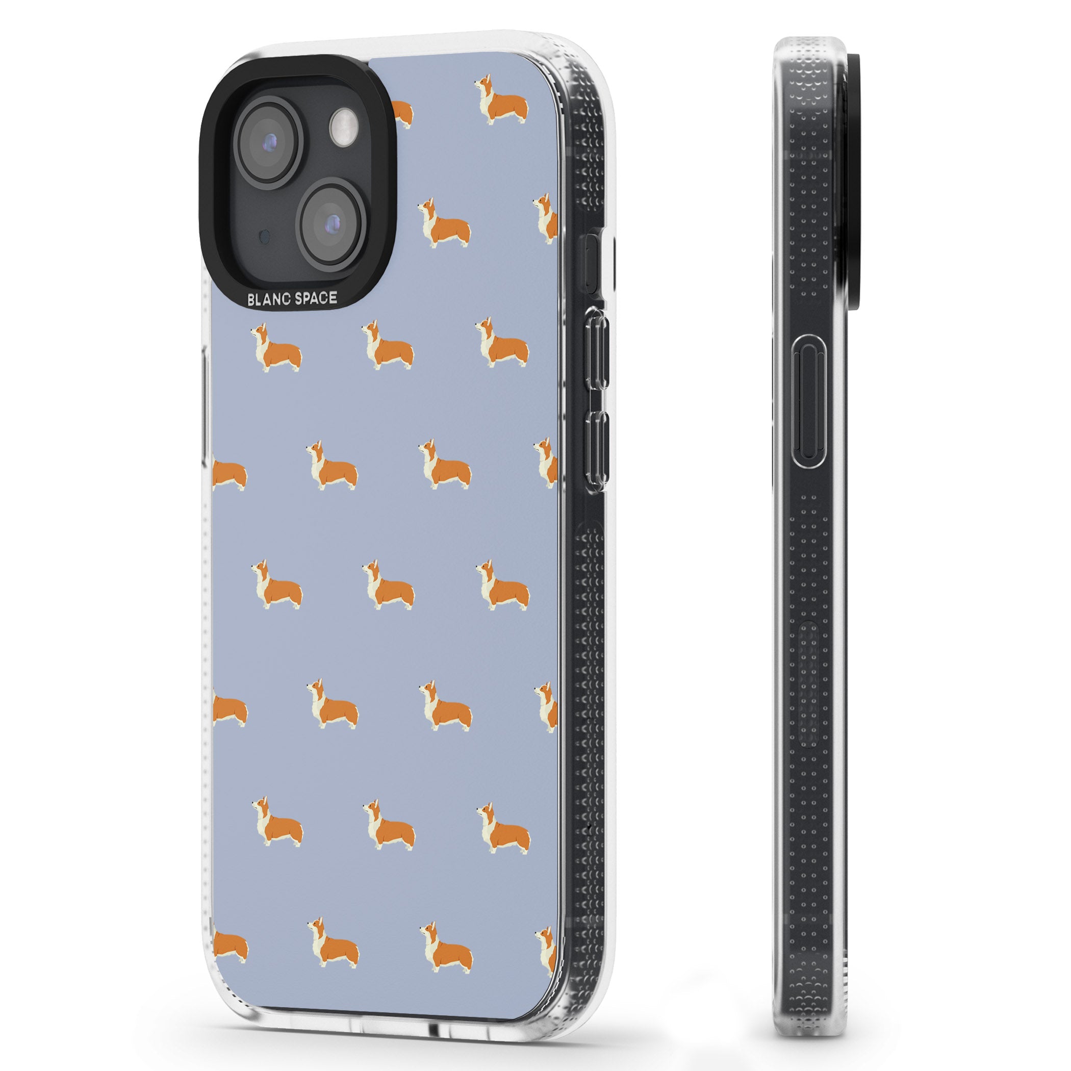 Pembroke Welsh Corgi Dog Pattern iPhone 15 / 14 / 13 Clear Case Impact Air - Blanc Space